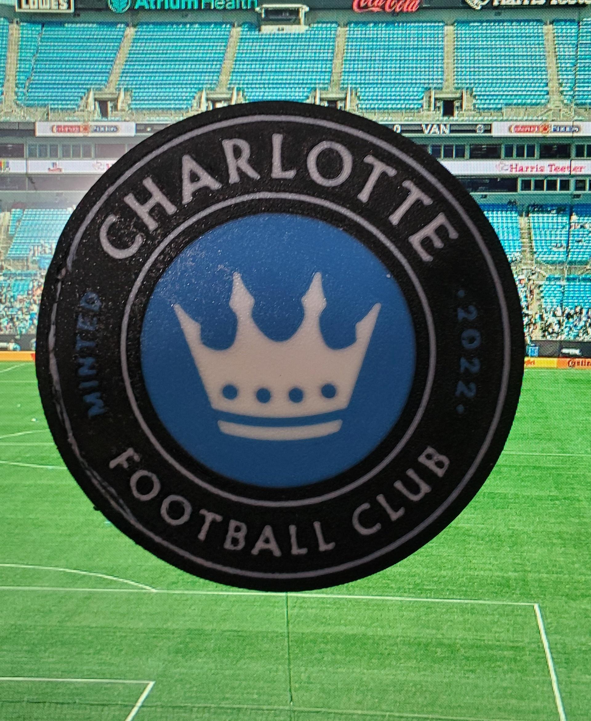 AMS / MMU Charlotte FC coaster or plaque - the left side (looking at it) is not the best - 3d model