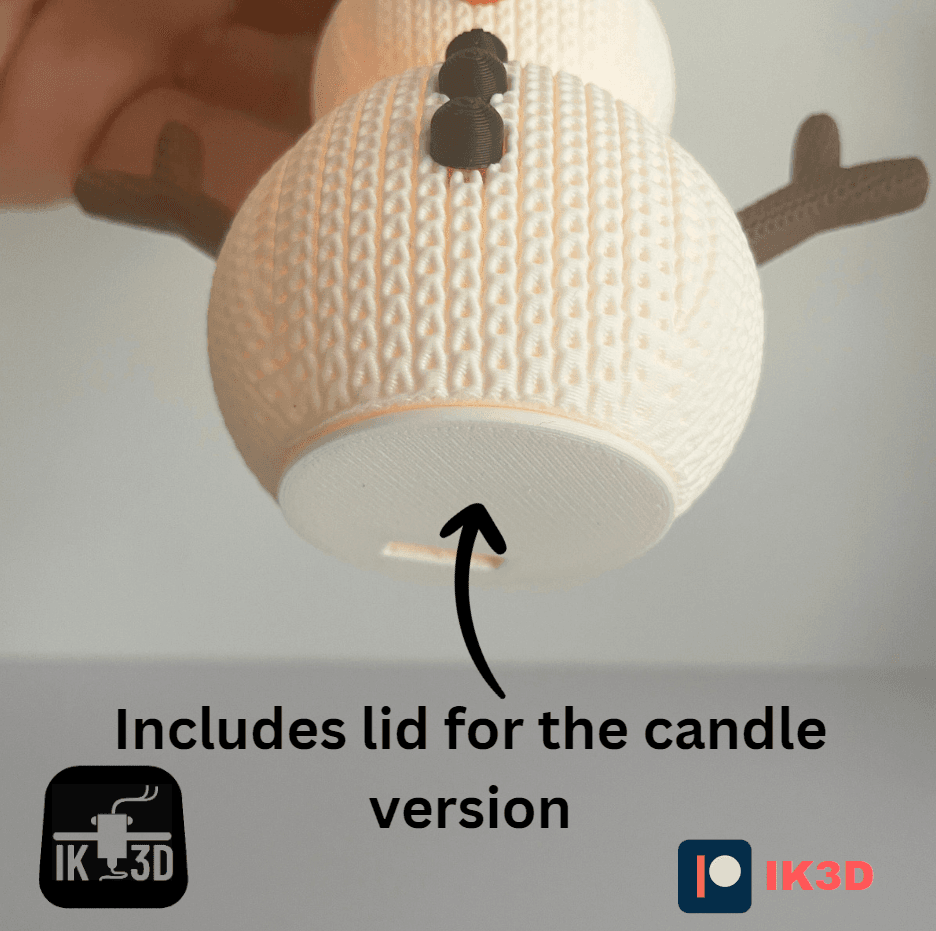 Knitted Snowman Candle Holder / Ornament / Figurine / Multiparts / 3MF 3d model