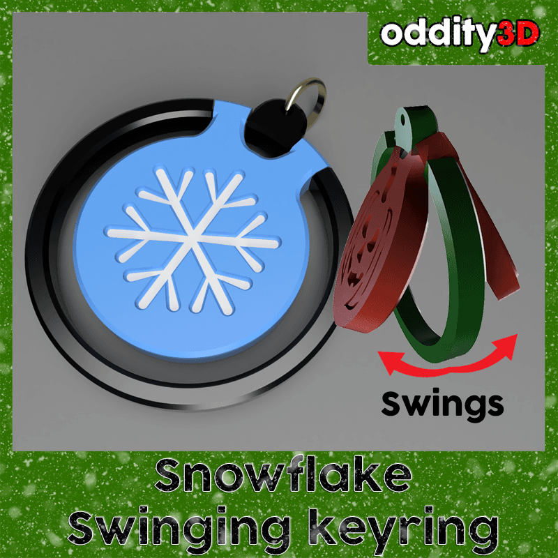 Snowflake Swinging keyring 3d model