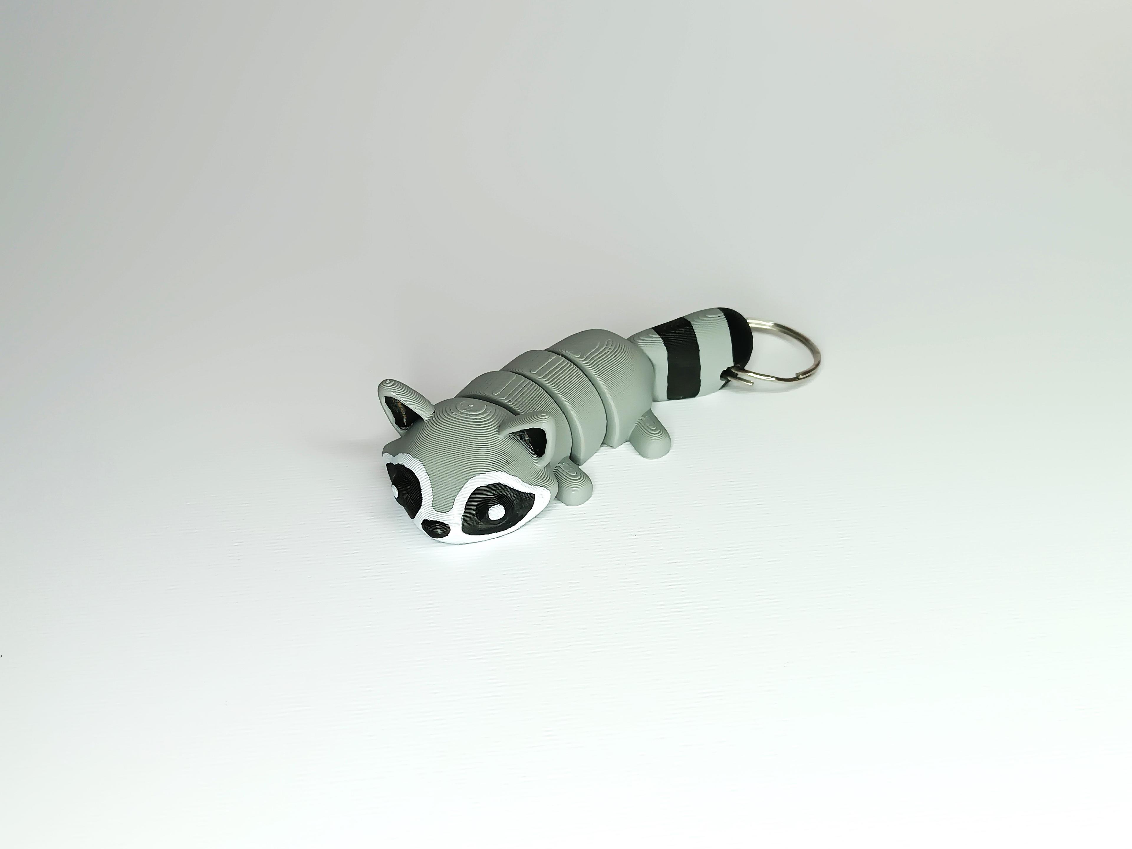 Cute Flexi Pets Raccoon (Keychain & Magnet) 3d model