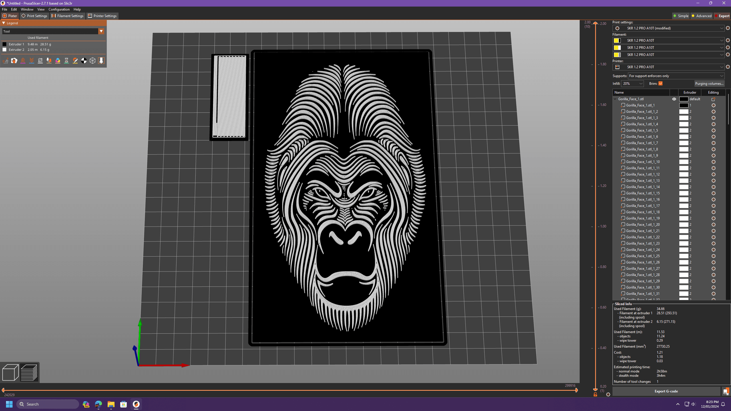 Gorilla Portrait 1 3d model