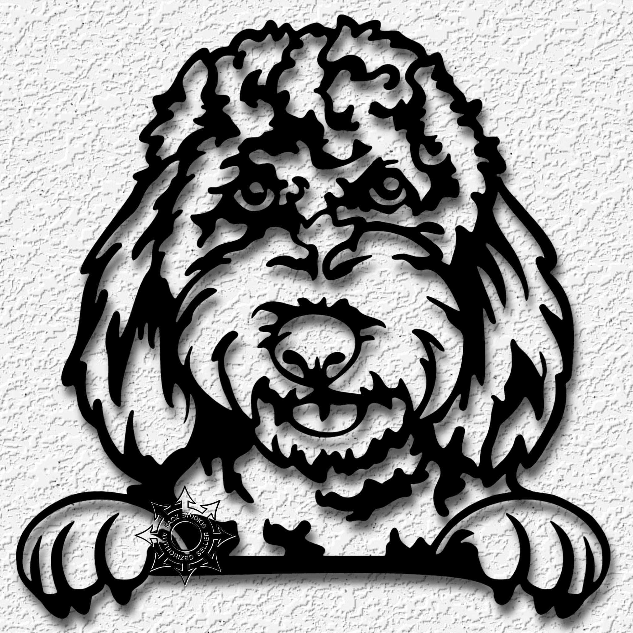 Goldendoodle wall art poodle lab dog mix decor 3d model