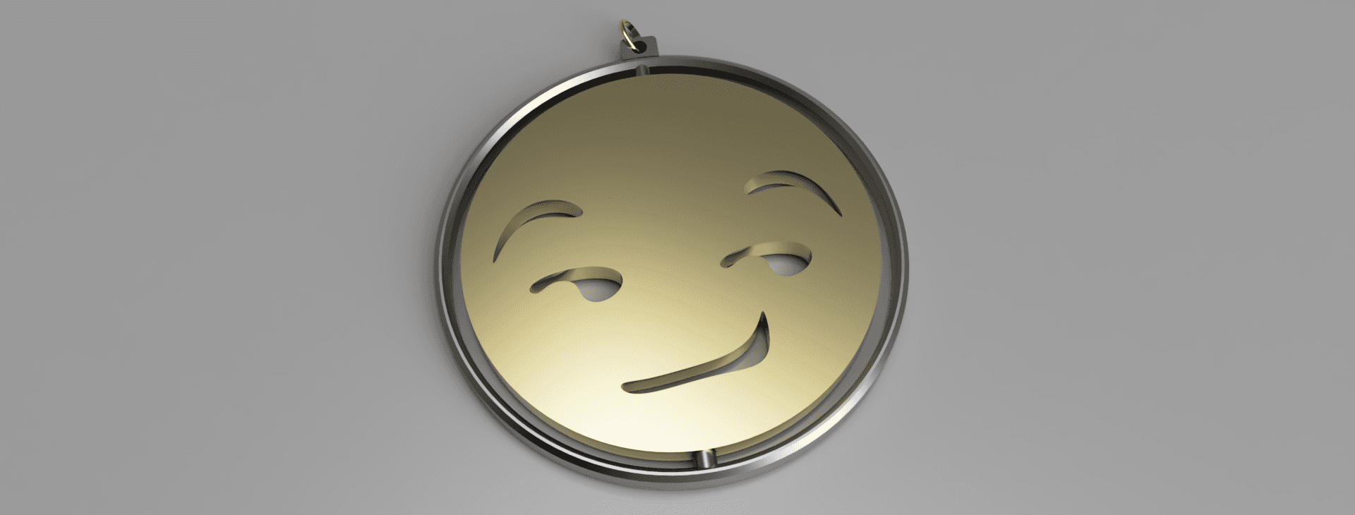 Spinning key ring! Smirking Emoji 3d model