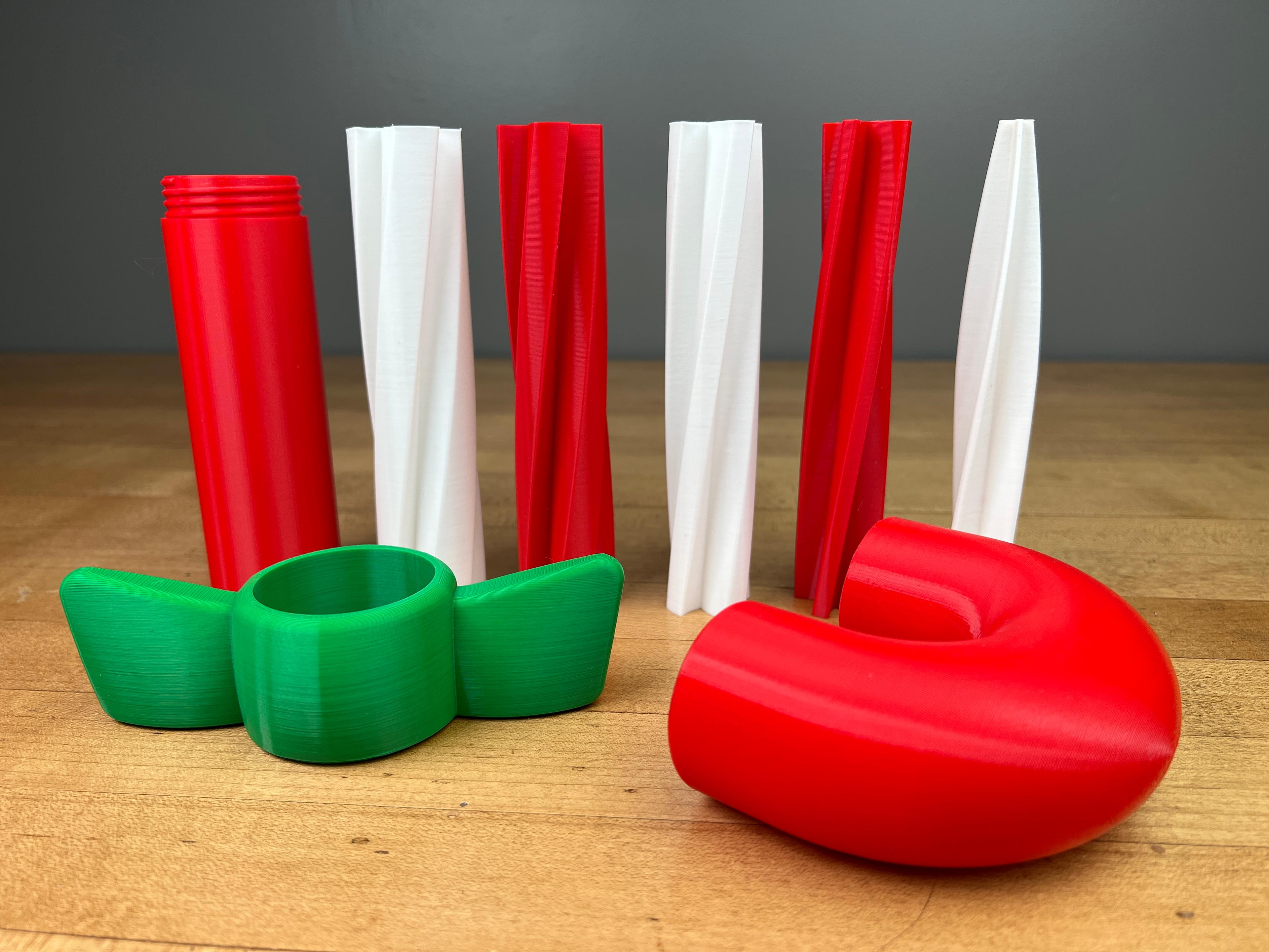 Collapsing Candy Cane Sword Dual Extrusion  3d model
