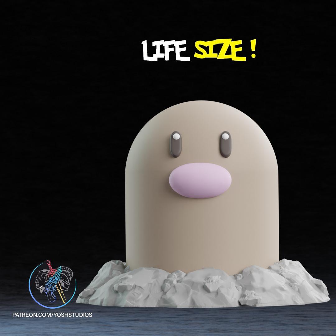 Life Sized Digglet 3D Printer File STL 3d model