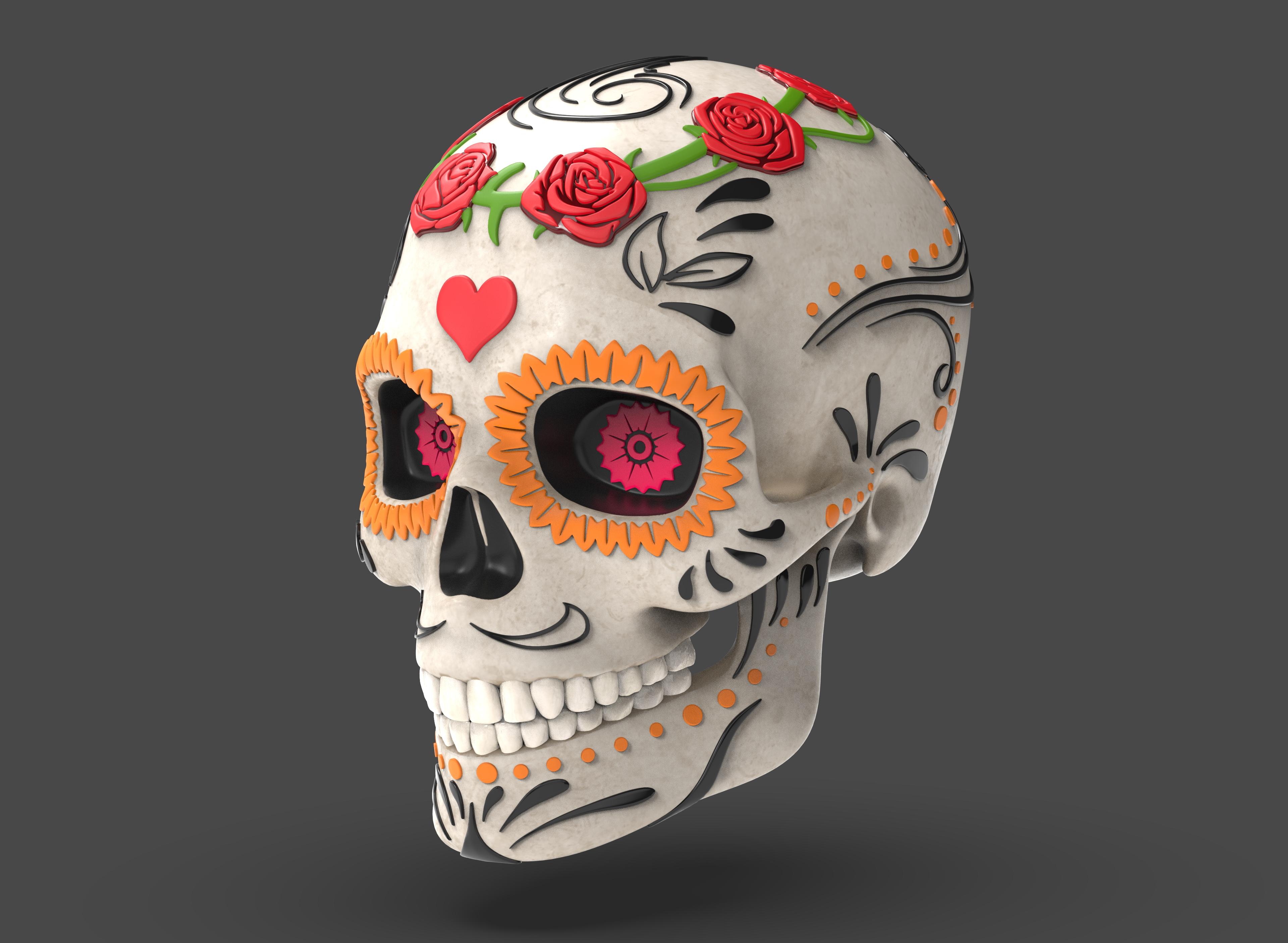 Dia de Los Muertos Skull 3d model