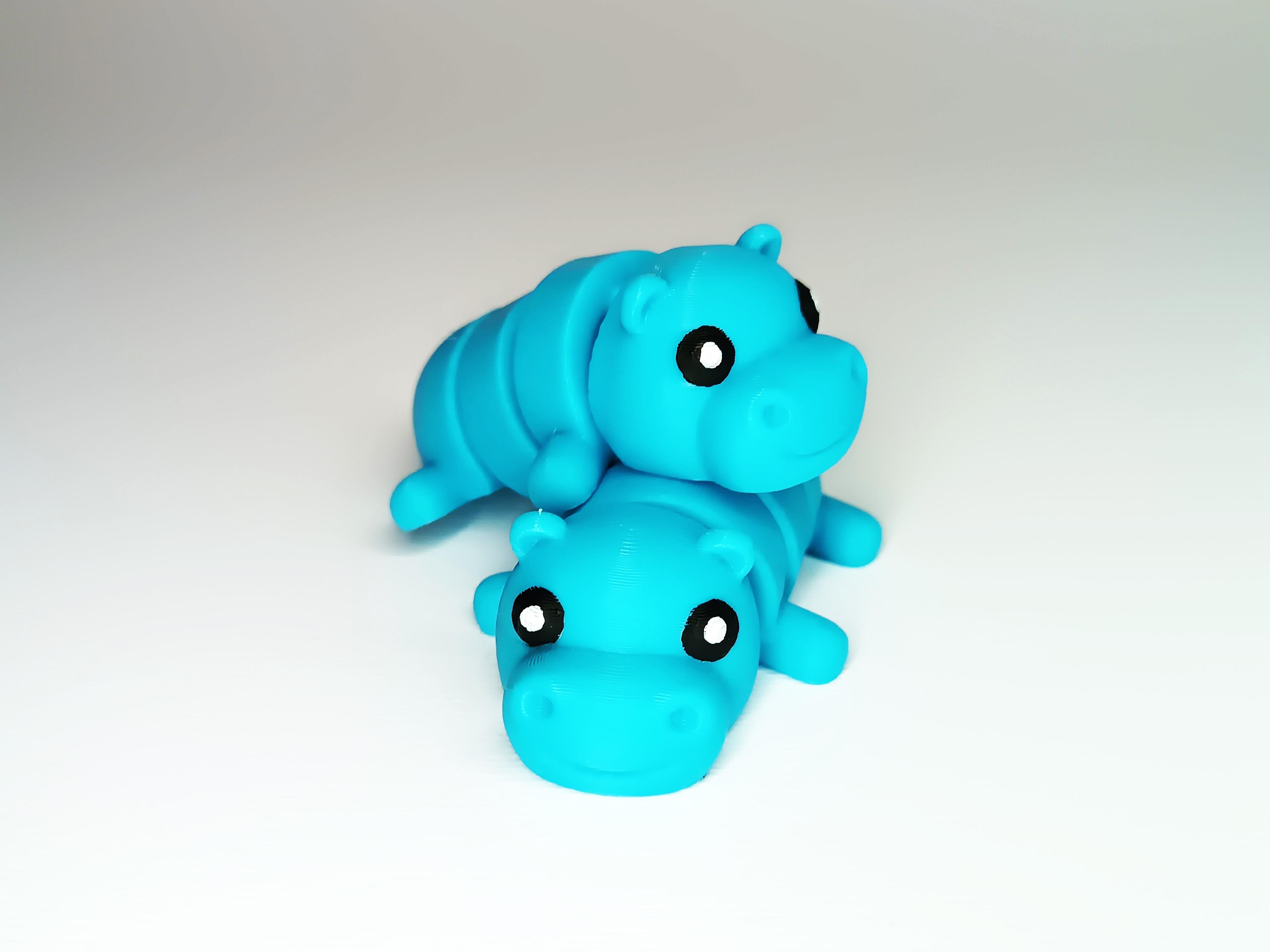 Cute Flexi Pets Hippo (Keychain & Magnet) 3d model