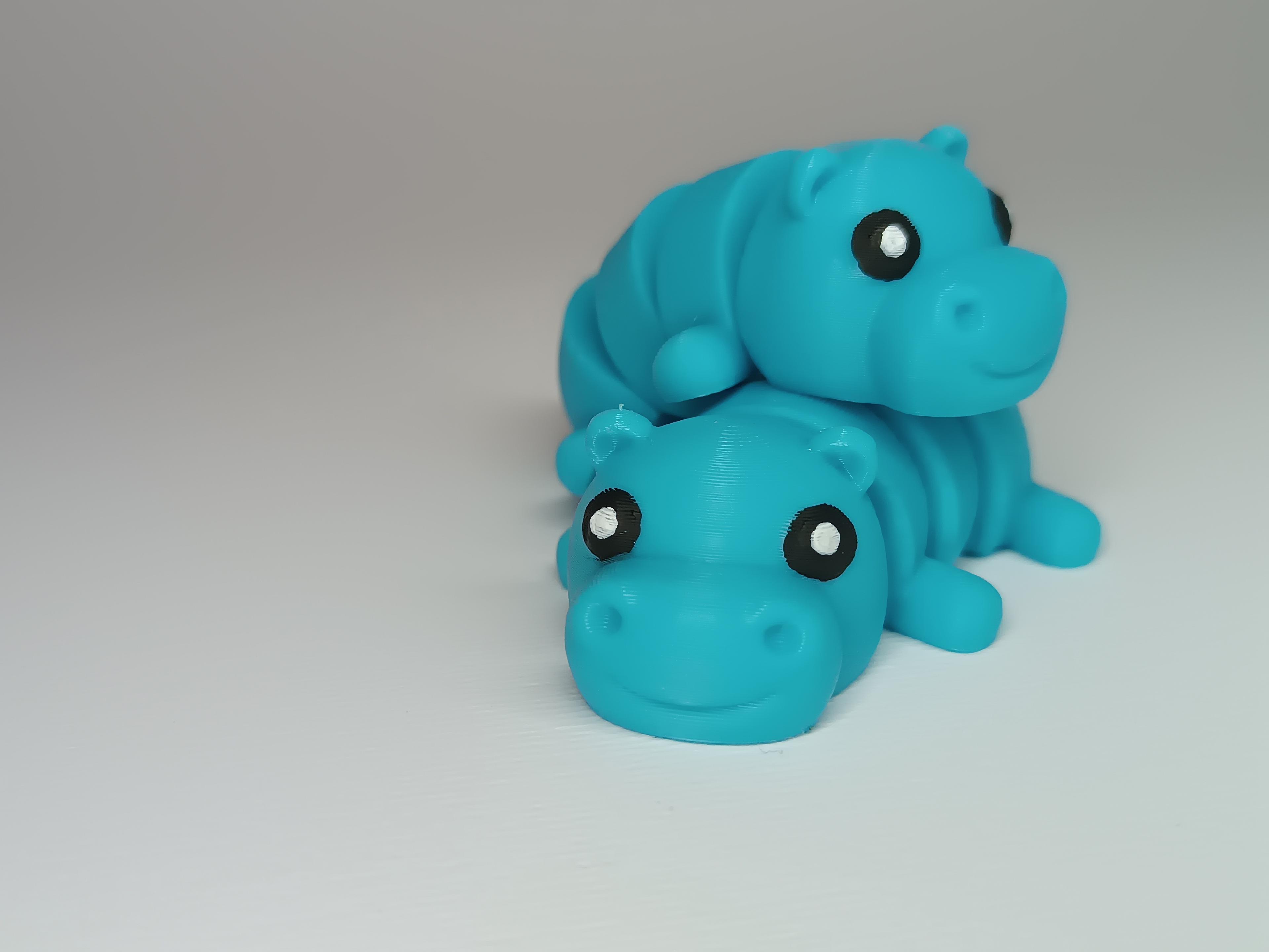 Cute Flexi Pets Hippo (Keychain & Magnet) 3d model