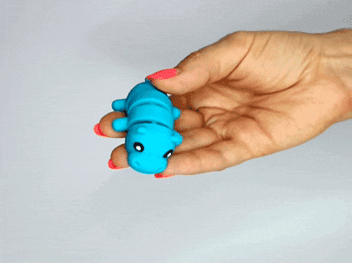 Cute Flexi Pets Hippo (Keychain & Magnet) 3d model