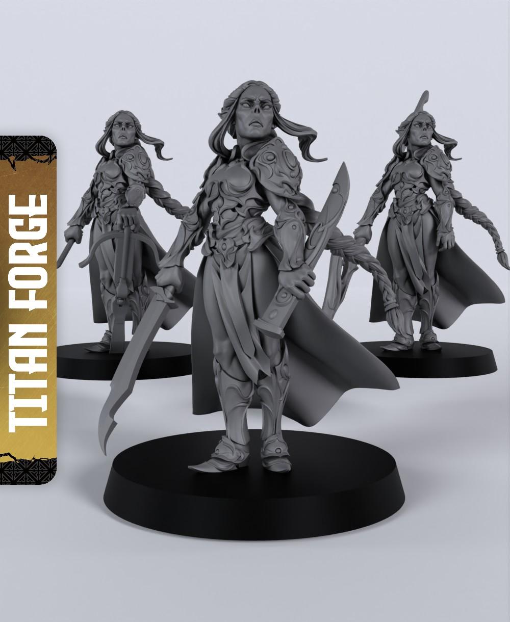 Githyanki Female Fighter - With Free Dragon Warhammer - 5e DnD Inspired for RPG and Wargamers 3d model