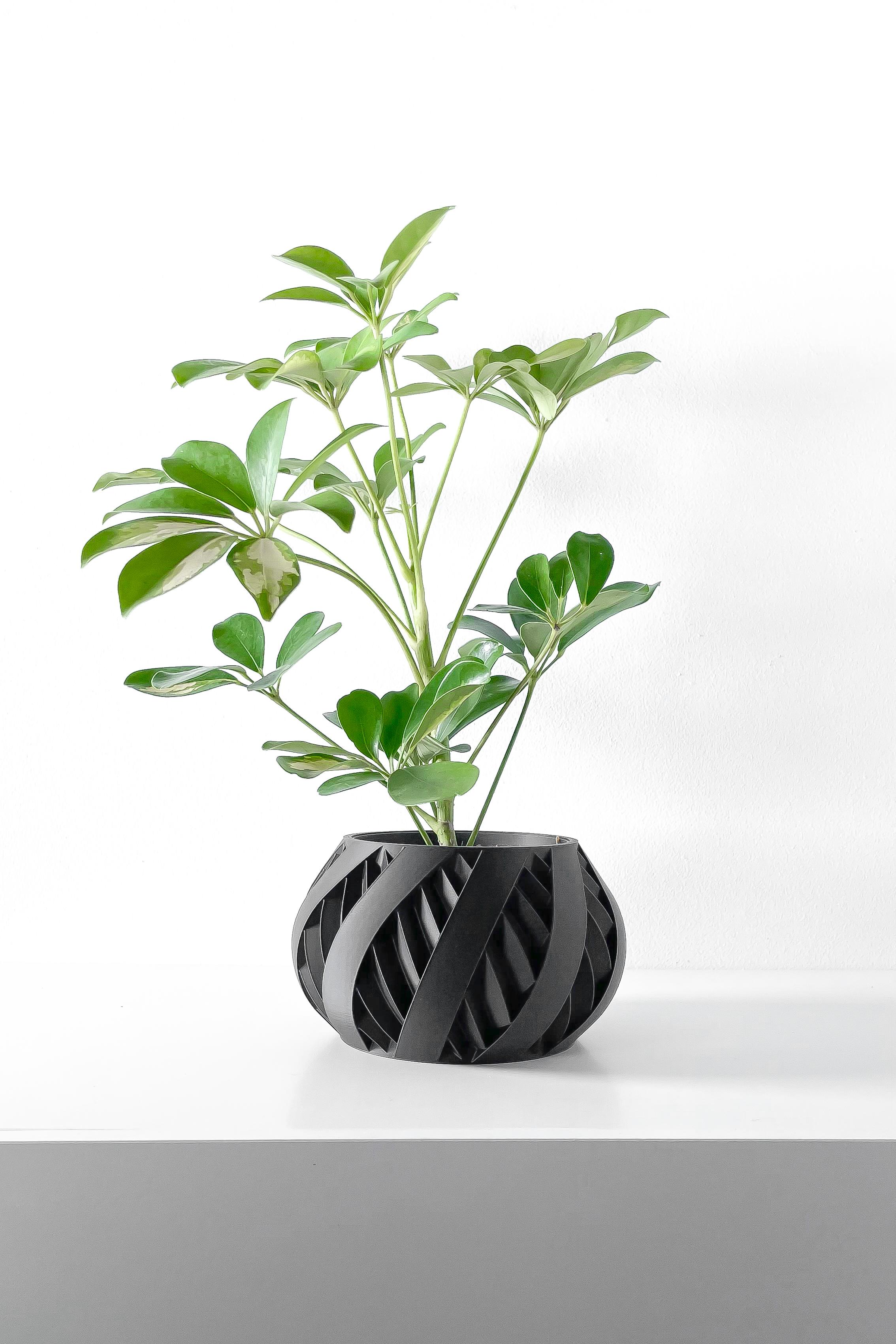 The Silvo Planter Pot with Drainage Tray & Stand Included | Modern and Unique Home Decor 3d model