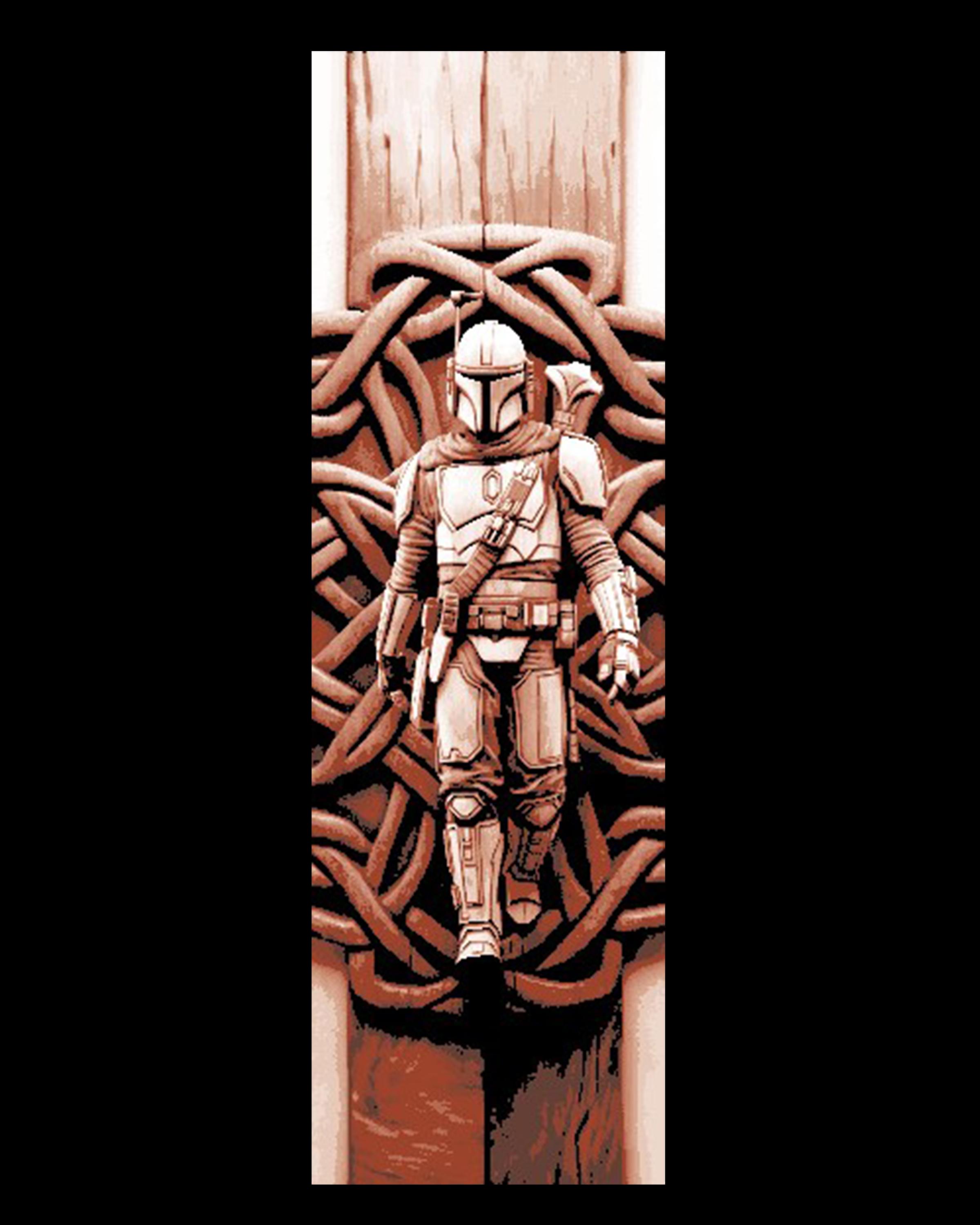 Celtic  Wood Carvings of the Bounty Hunter Boba Fett from Star Wars - Fan Art set of Bookmarks 3d model