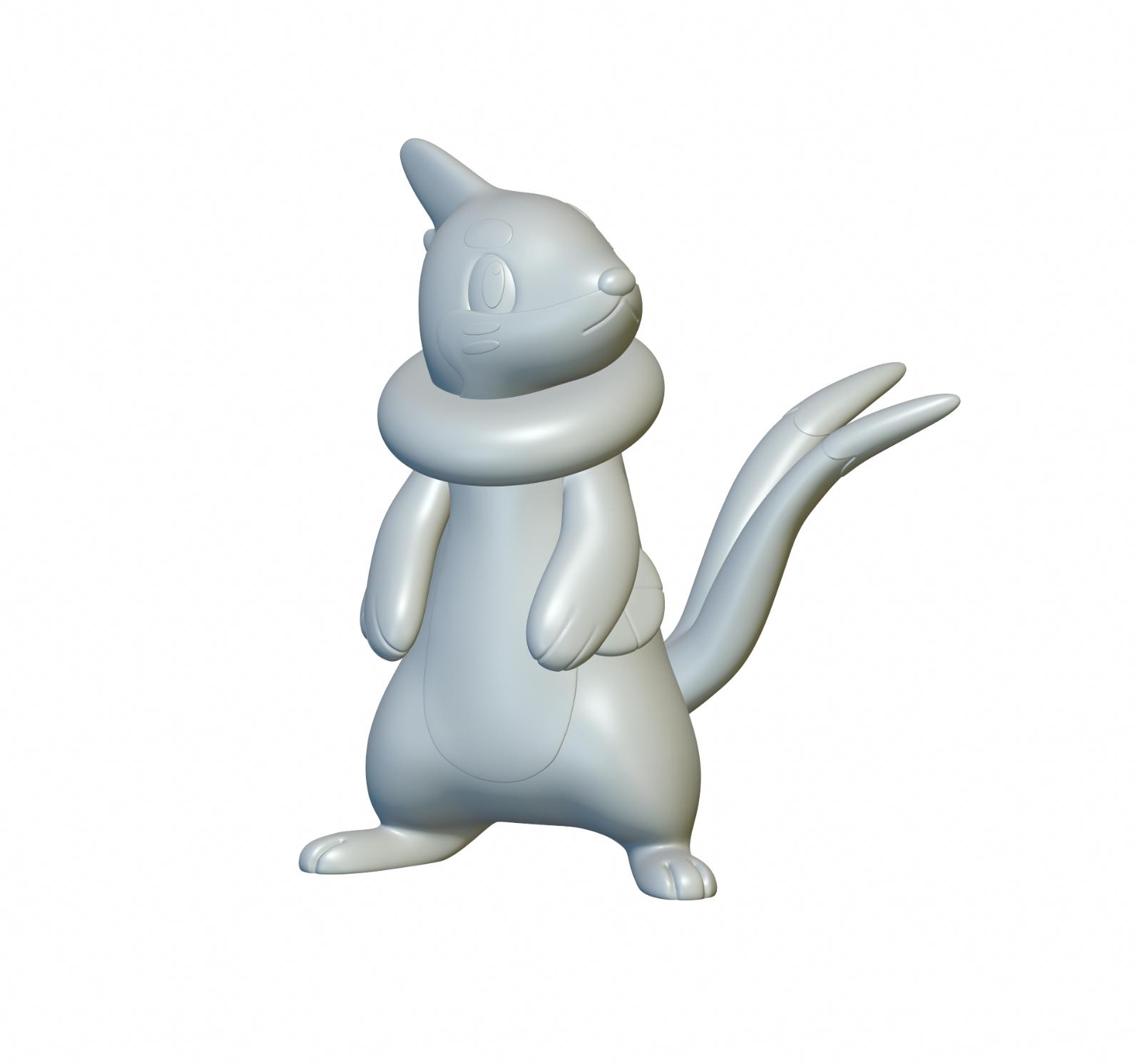 Pokemon Buizel #418 - Optimized for 3D Printing 3d model