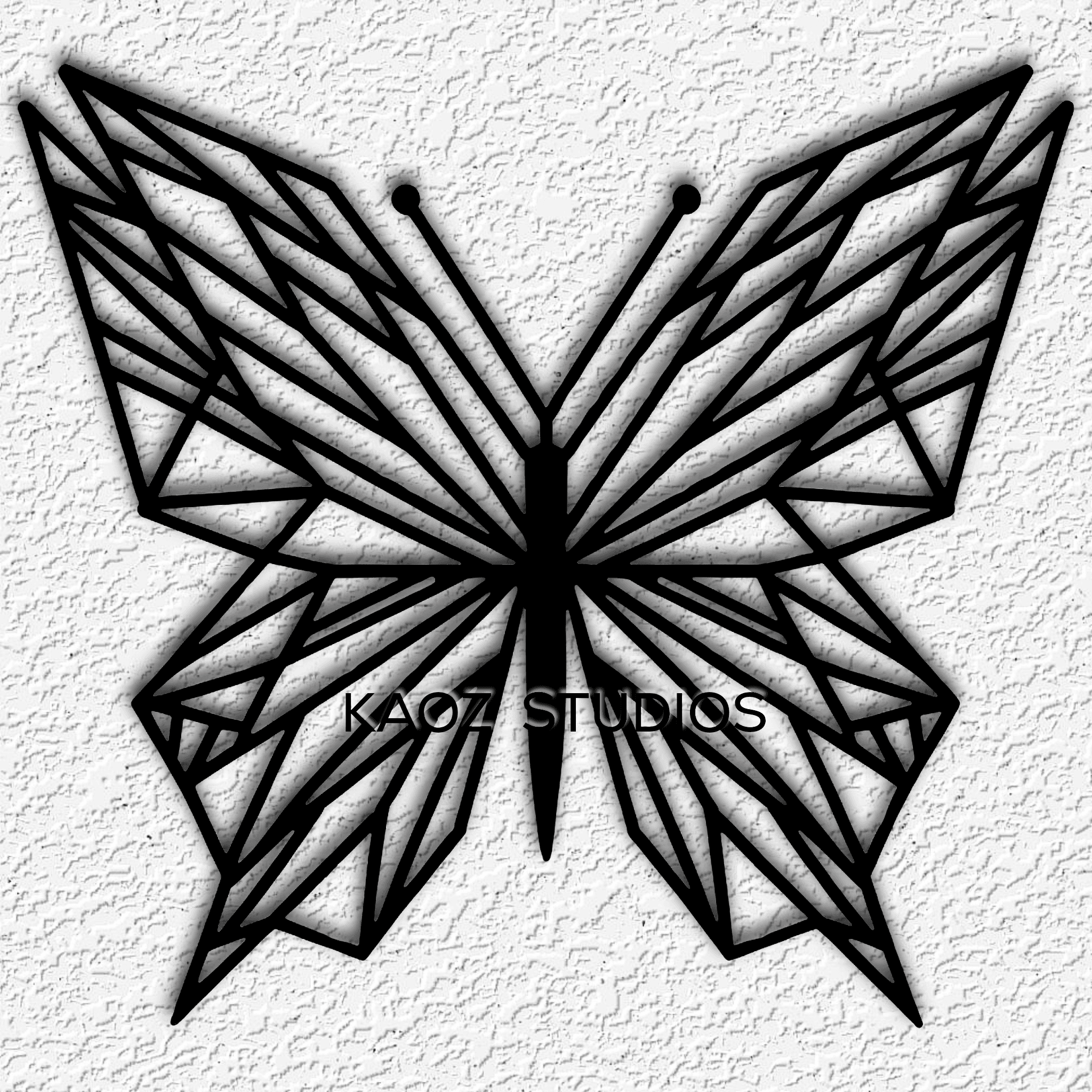 geometric butterfly wall art low poly insect wall decor 3d model