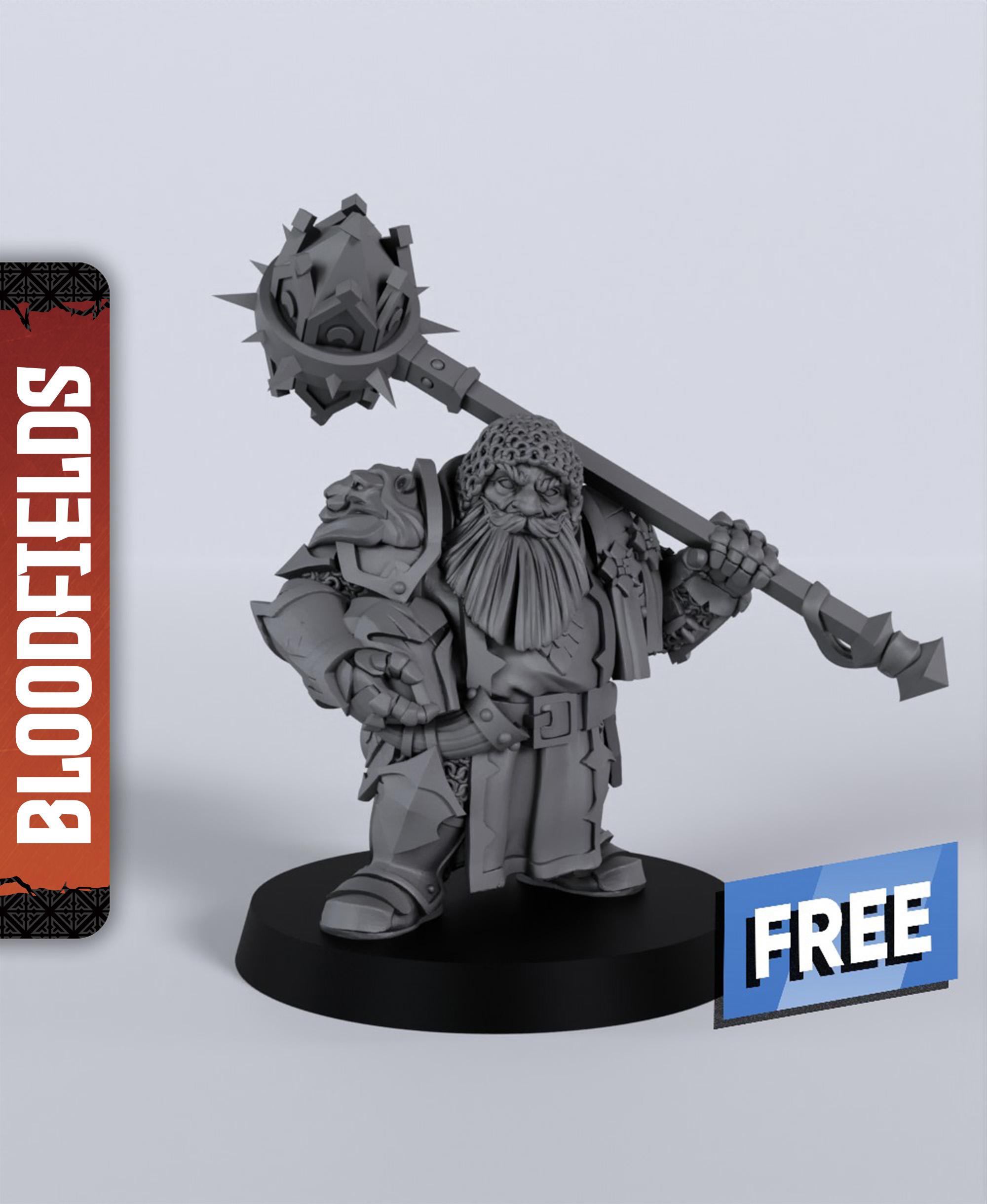 Gorin Thunderclap - With Free Dragon Warhammer - 5e DnD Inspired for RPG and Wargamers 3d model