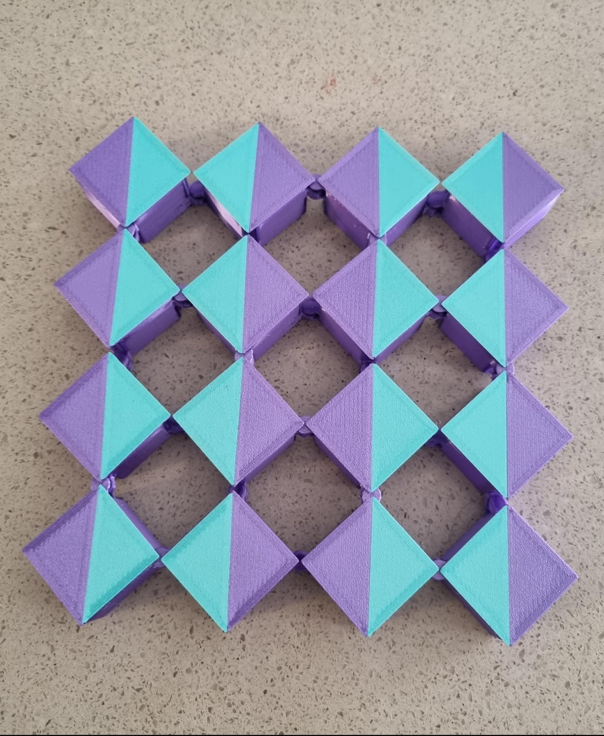 Auxetic Tile // 30mm Diagonal Split 3d model