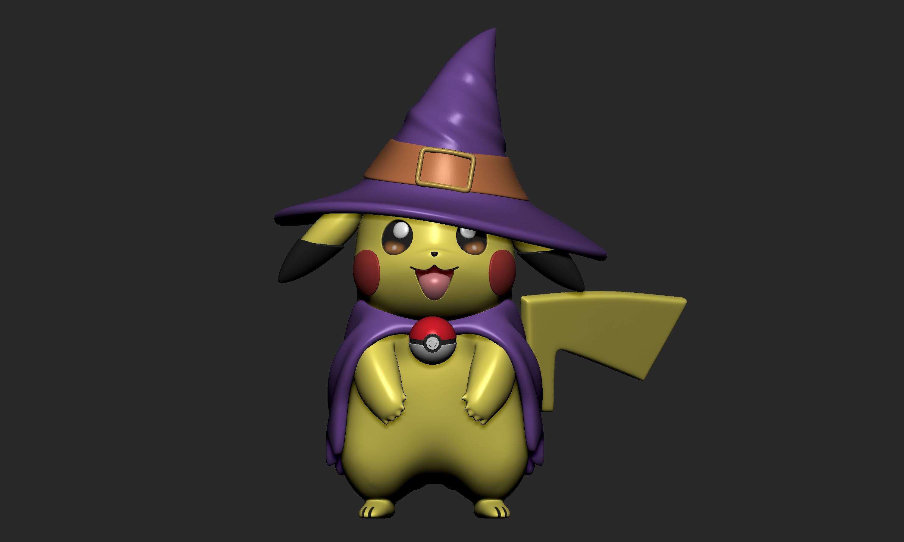Pikachu Witch Halloween 3d model