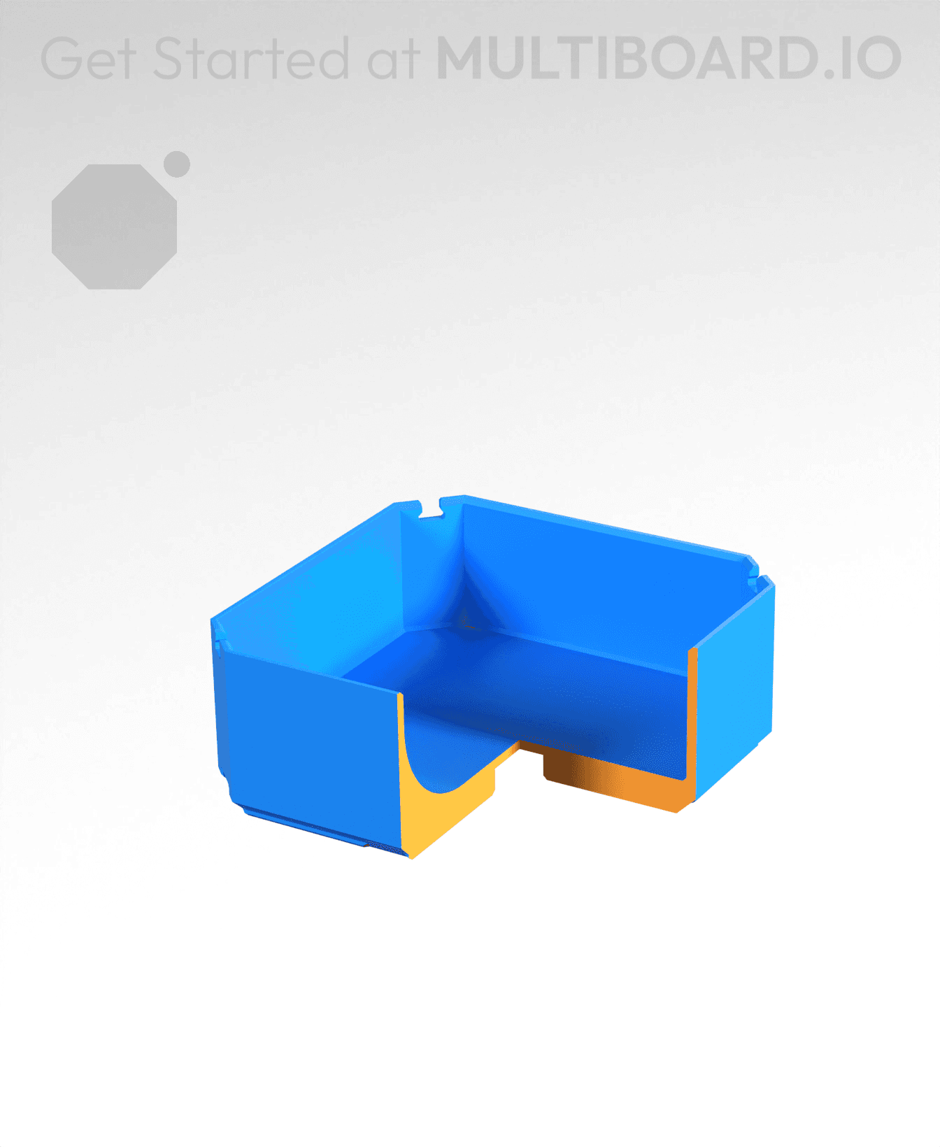 1x1x0.5 - Curved Bin - Multibin Insert 3d model