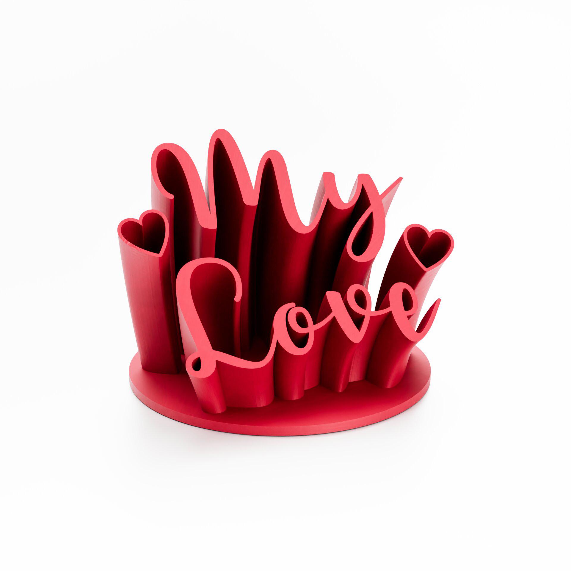 "Modèle STL 'My Love' – Fichier 3D romantique, décoration rouge passion pour impression personnelle 3d model