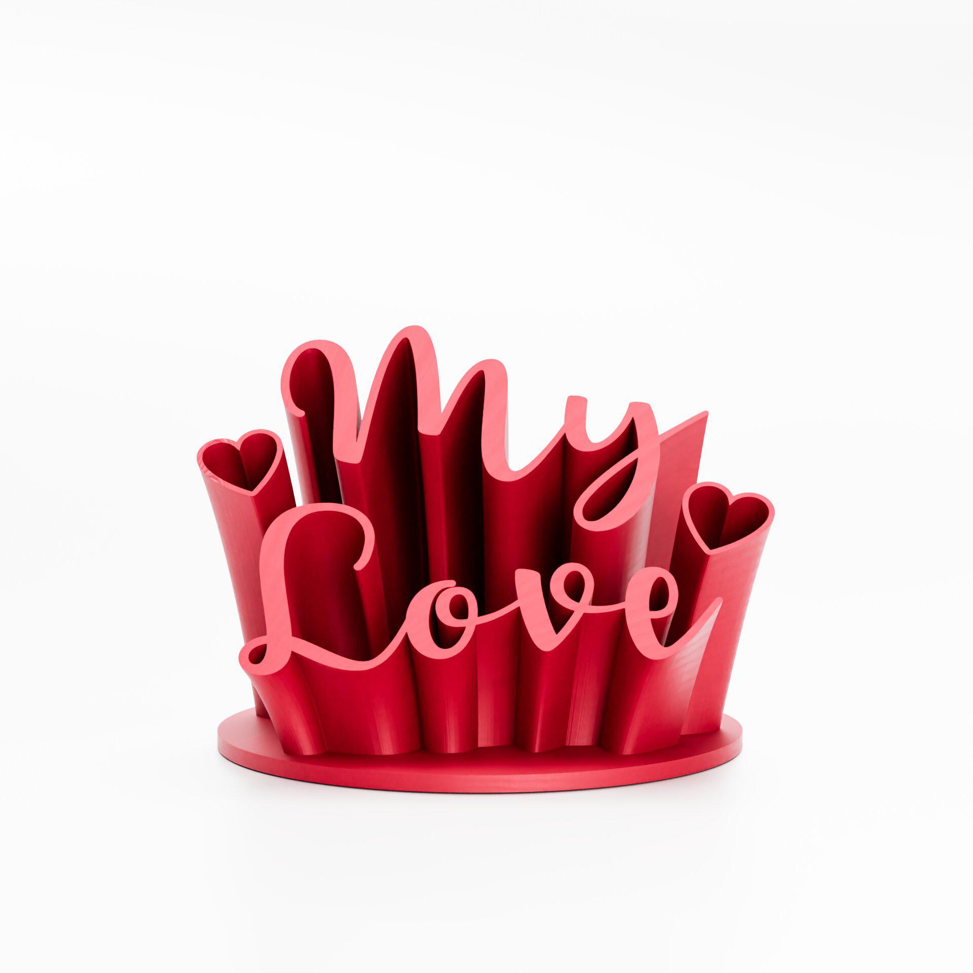 "Modèle STL 'My Love' – Fichier 3D romantique, décoration rouge passion pour impression personnelle 3d model