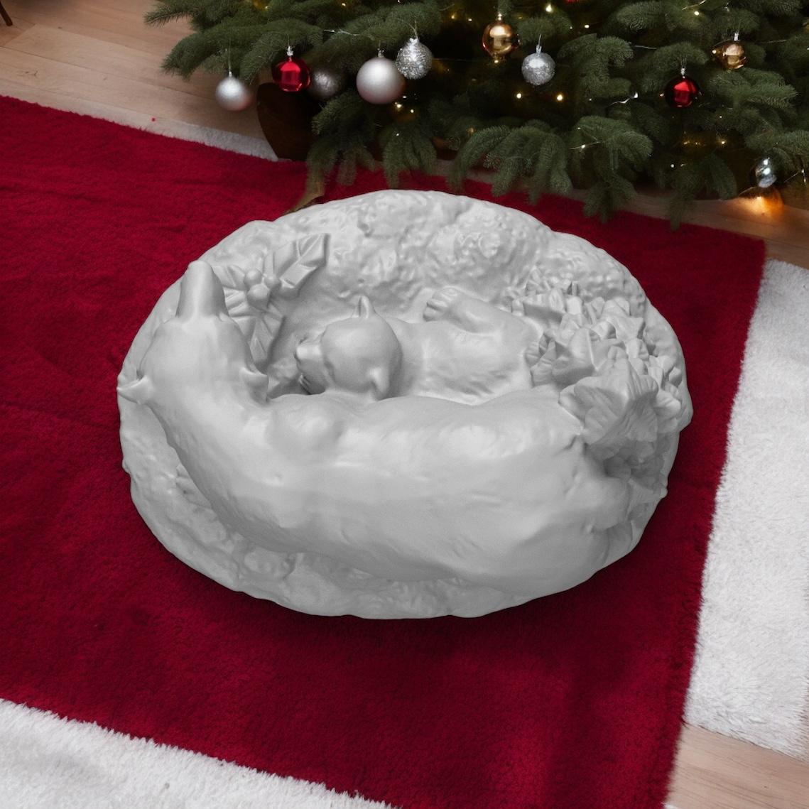 Christmas polar bear 3d model