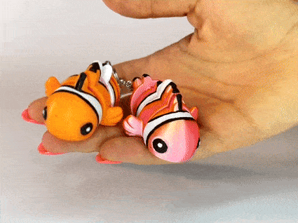 Cute Flexi Clownfish Nemo (Toy and Keychain) 3d model