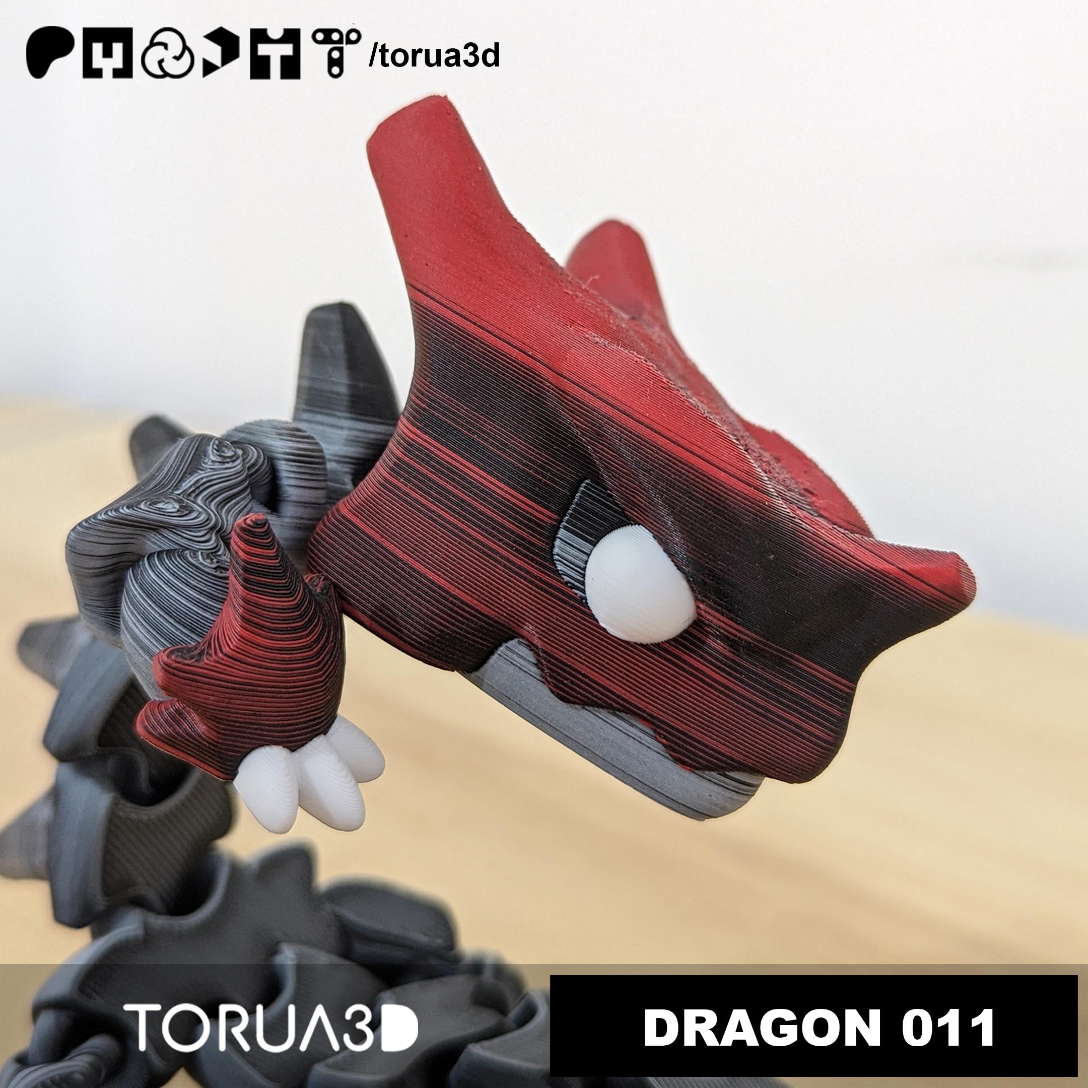 Articulated Dragon 011 Multicolor | 3mf File - Print in place - no supports 3d model