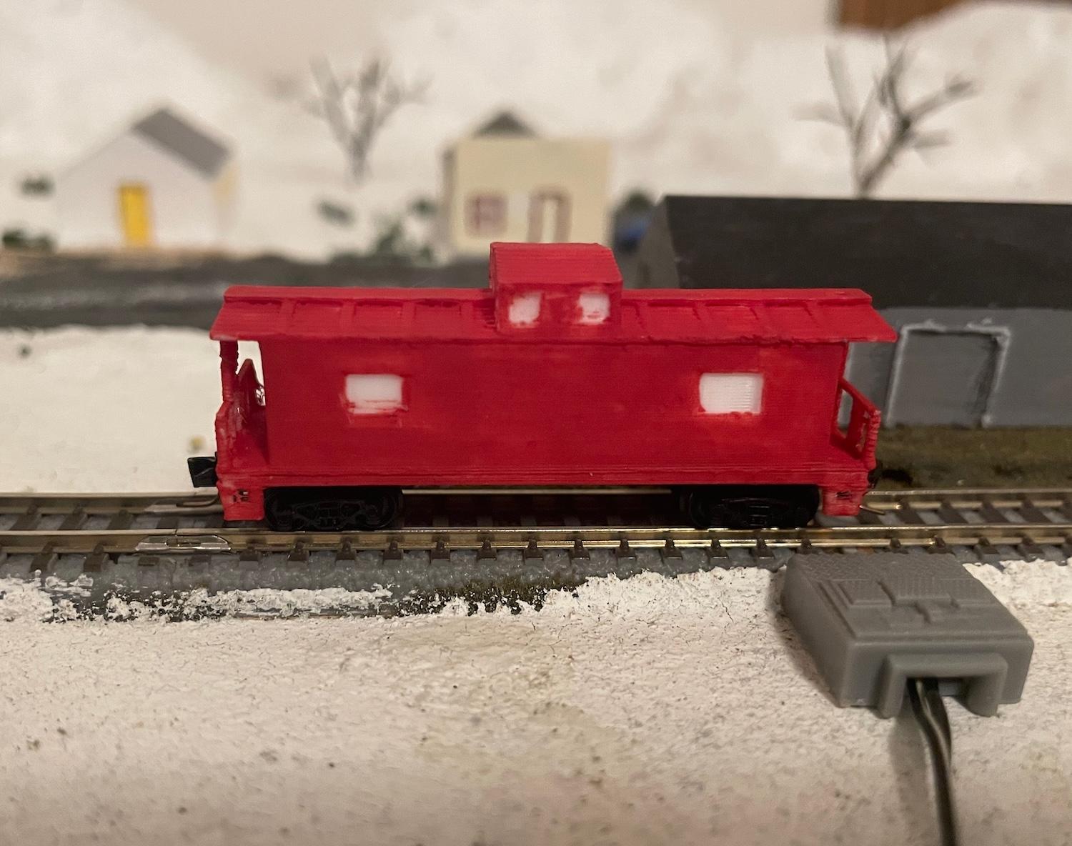 Z scale center cupola caboose 3d model