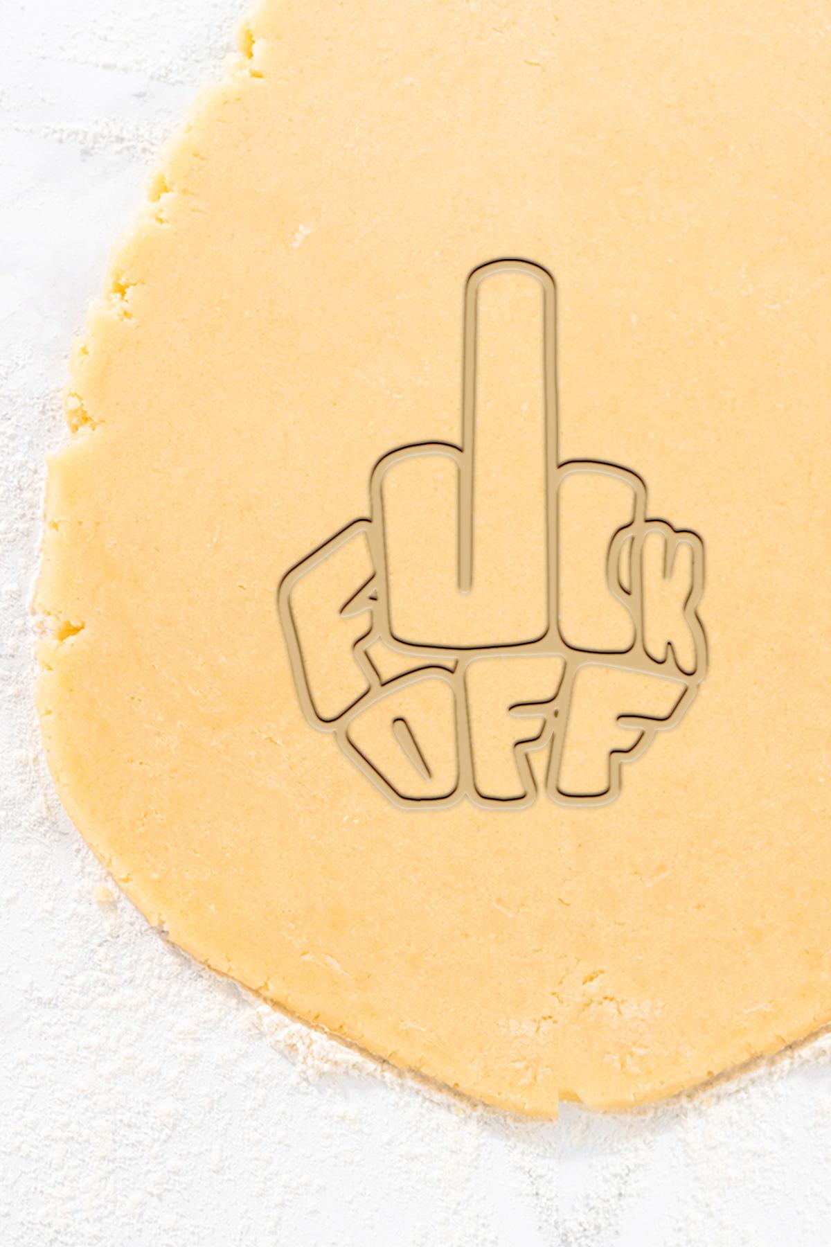 F Off Cookie Cutter, Biscuit Cutter 3d model