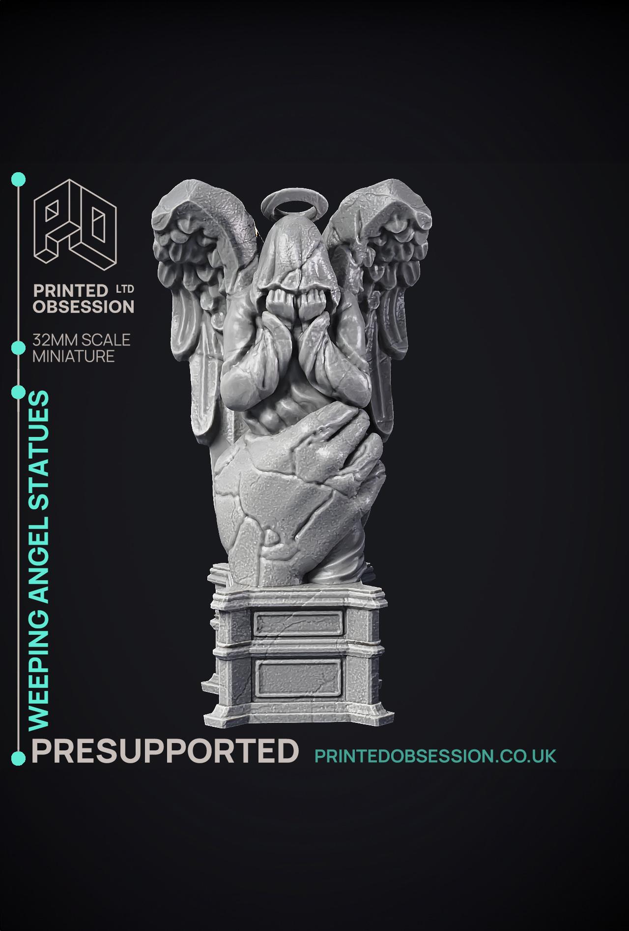 Weeping Angel Statues - Scenery - PRESUPPORTED - heaven hath no fury - 32 mm scale 3d model