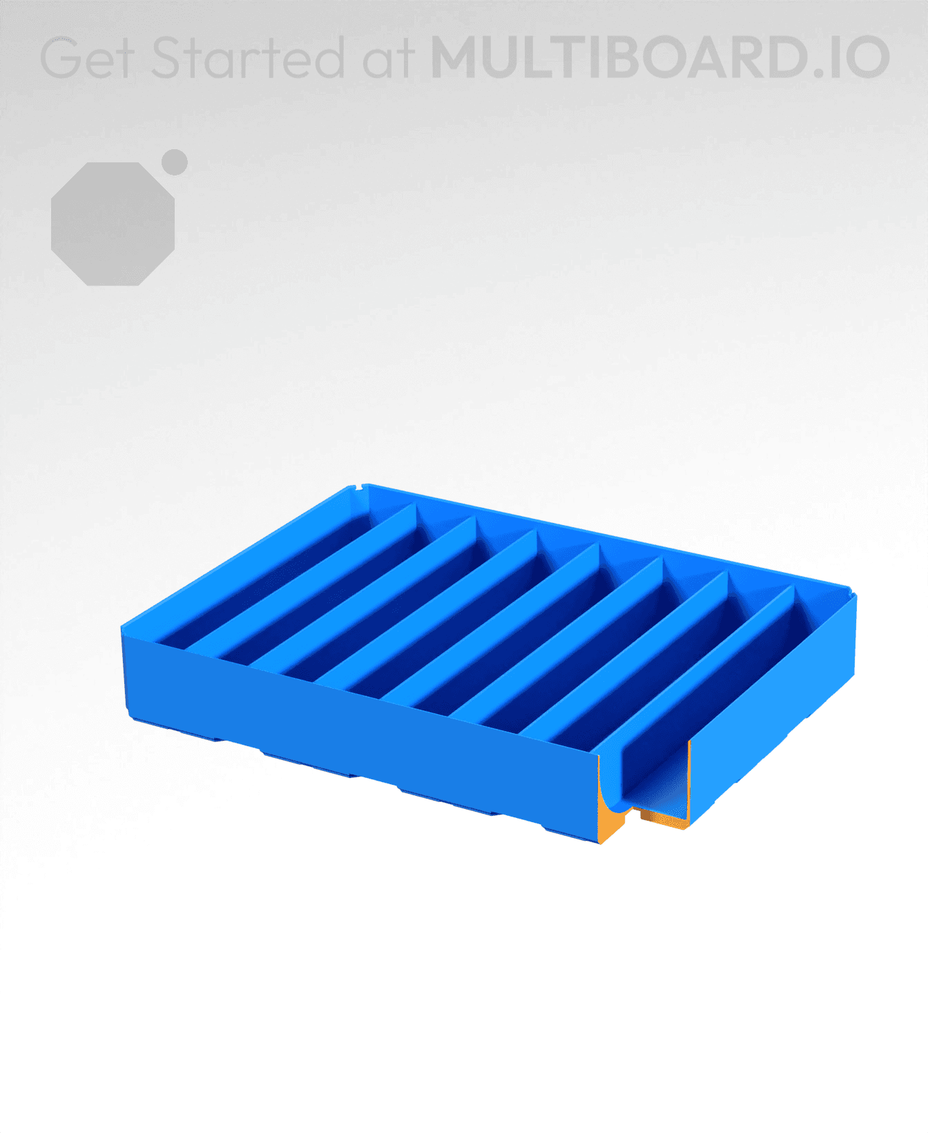 4x3x0.75 - Curved - Double Divided Bin - Multibin Insert 3d model