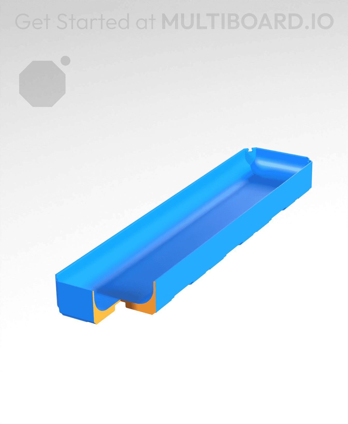 1x4x0.5 - Full Curved Bin - Multibin Insert 3d model