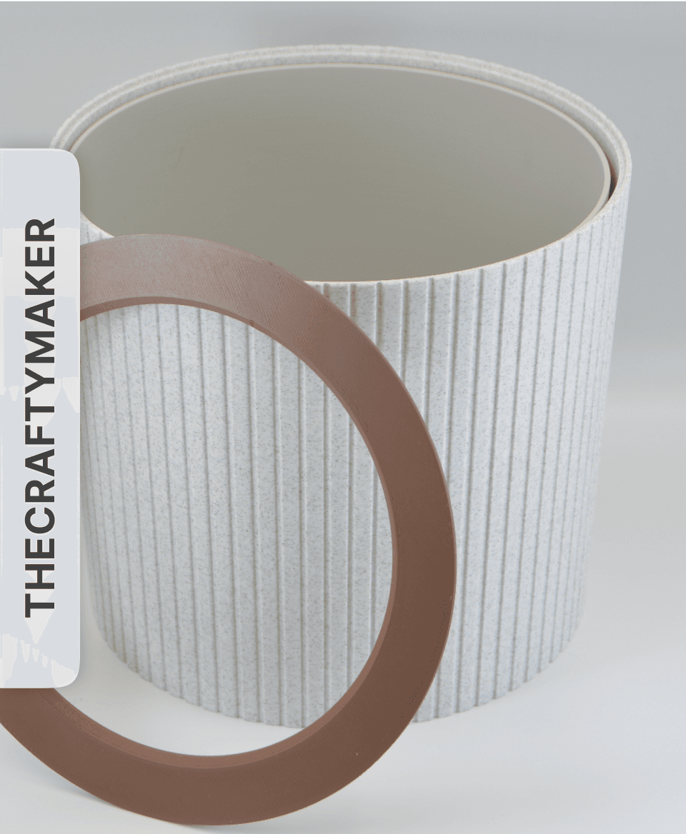 Striped Trash Bin by TheCraftyMaker 3d model