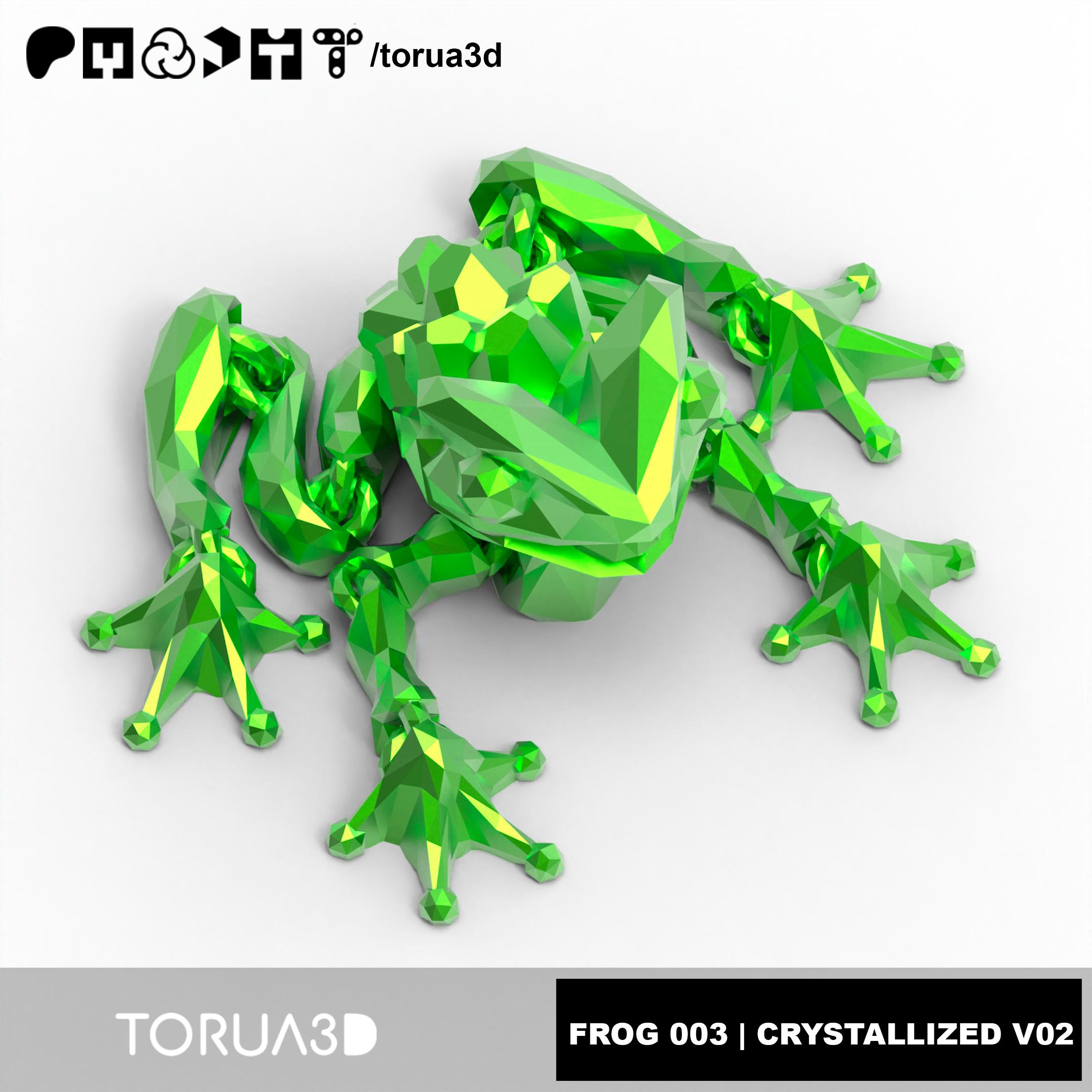 Articulated Frog 003 - Crystallized V2 - Print in place - No supports - Free - STL 3d model