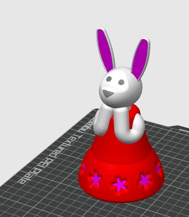 Print in Place Easter Bunny Girl 3d model