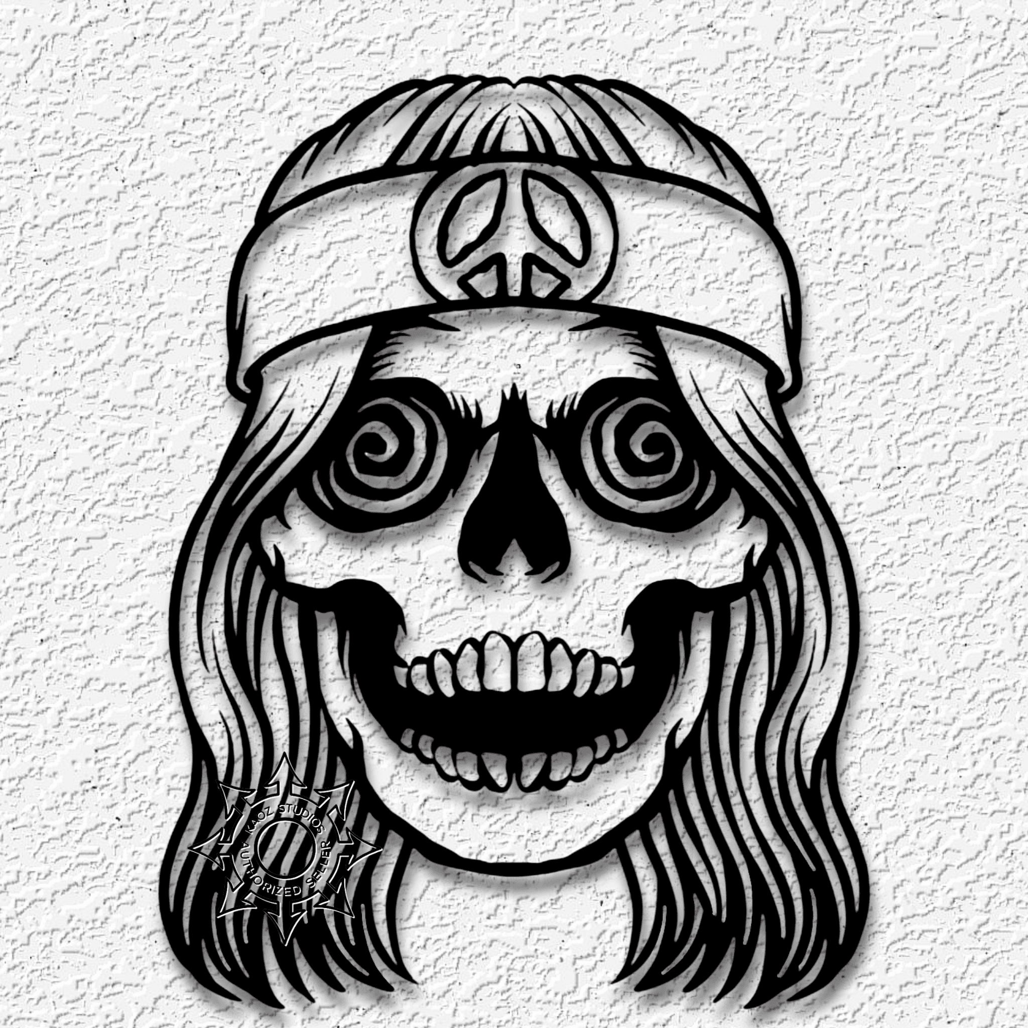 Hipster Skull wall art boho hippie decor Peace 3d model