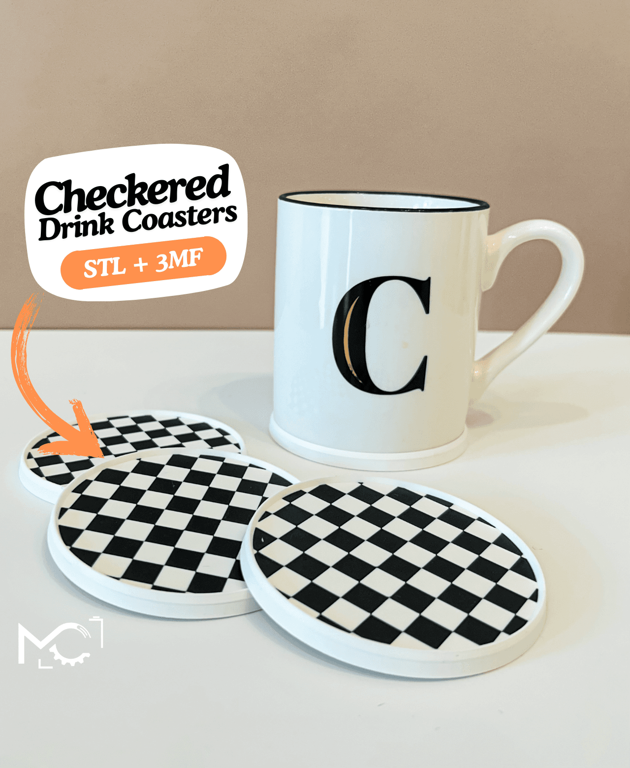 CheckeredDrinkCoasters 3d model