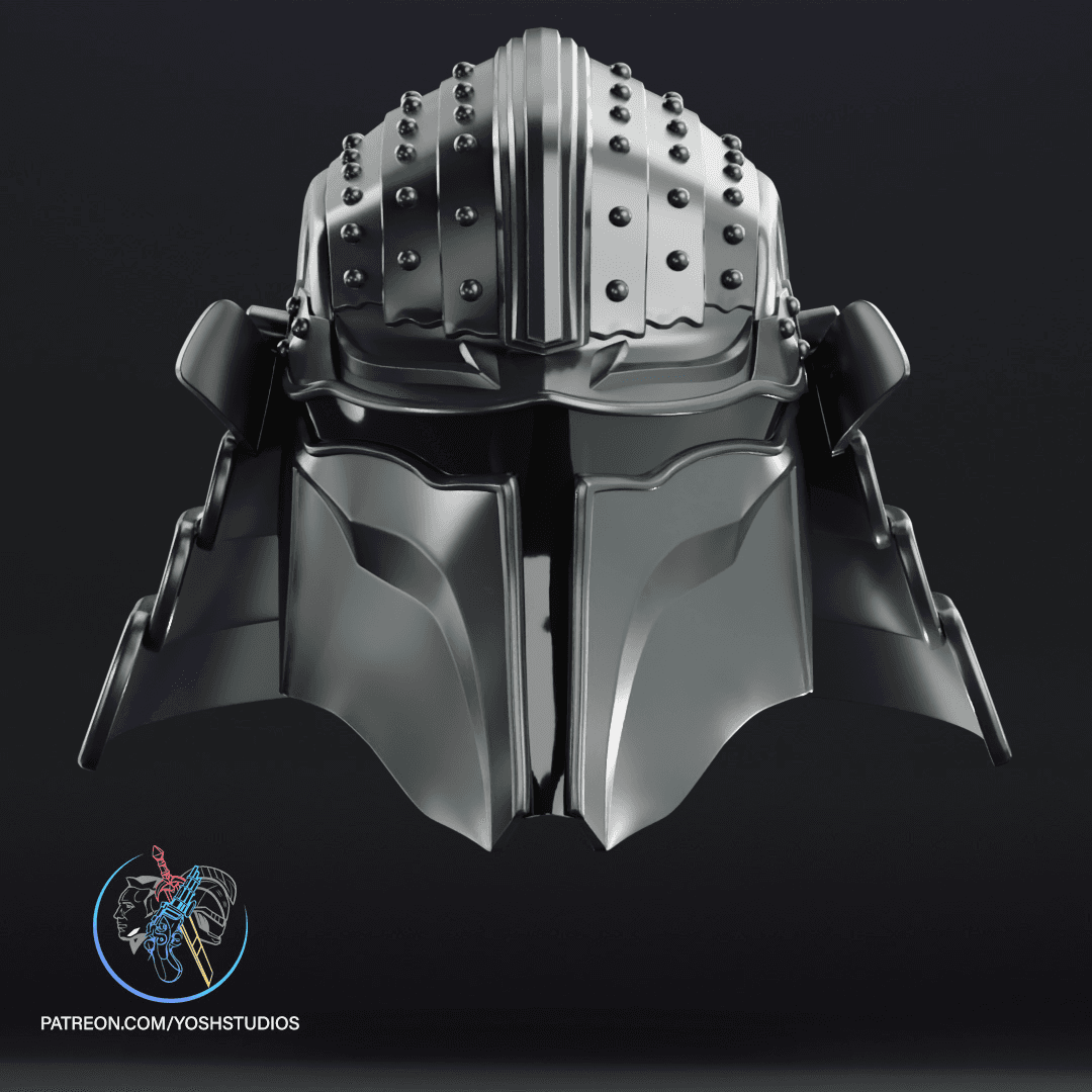 Samurai Mandalorian Helmet 3D Print File STL 3d model