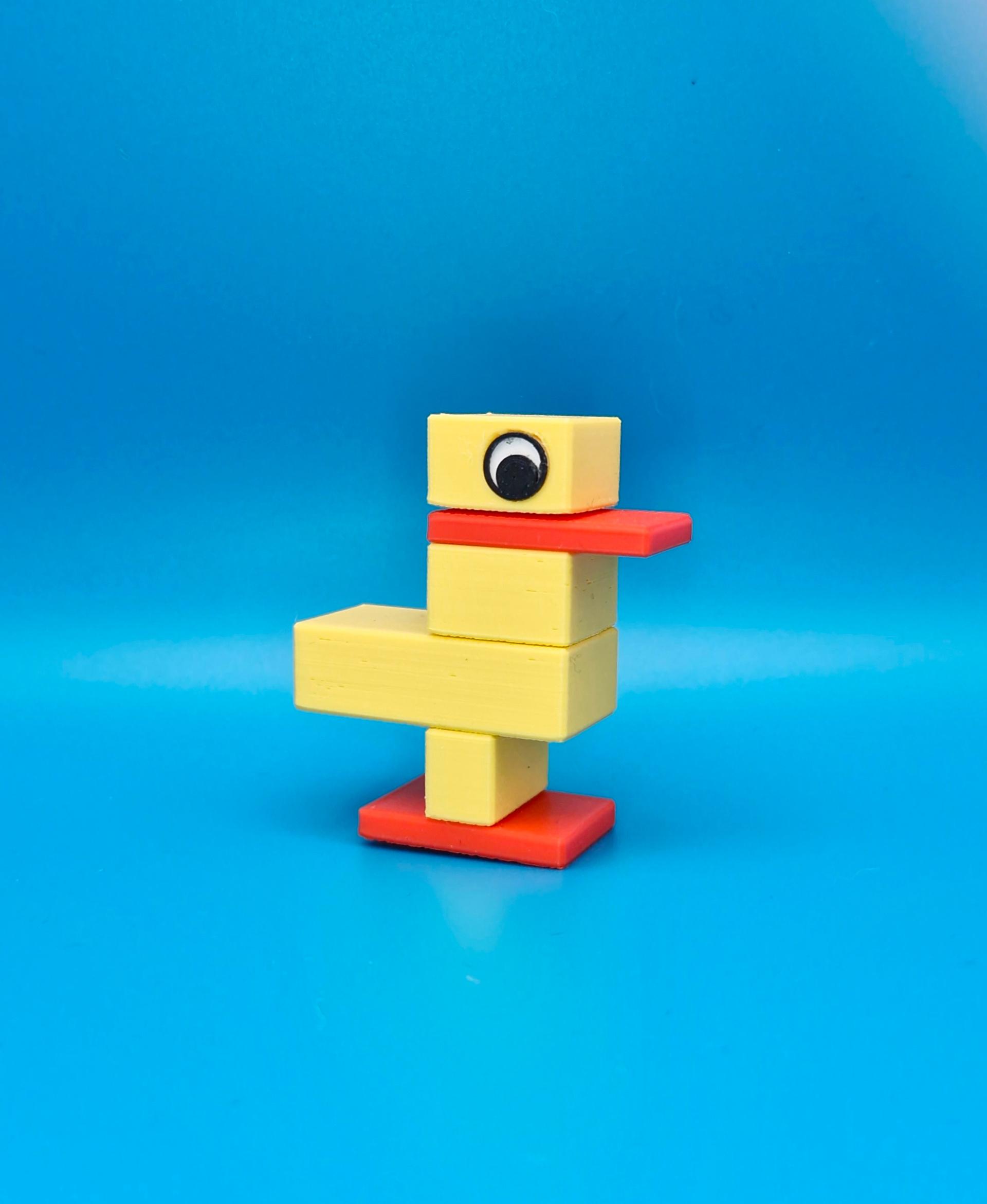 Blocky Duck - Multi-part Model 3d model