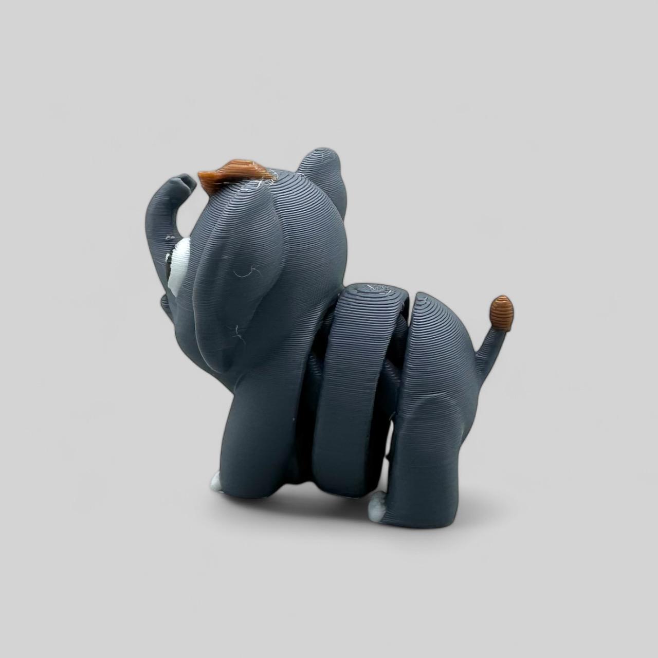 Tumbles the Playful Baby Elephant - Articulating Flexy Baby Elephant - Mini Flexy 3d model