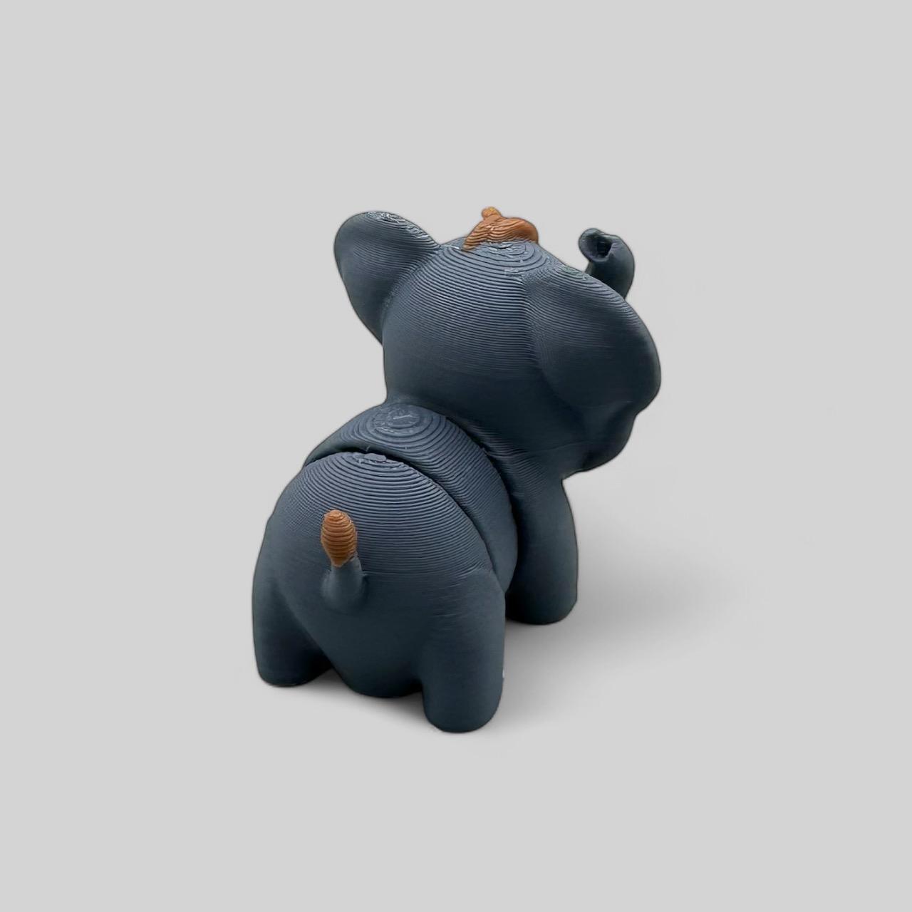 Tumbles the Playful Baby Elephant - Articulating Flexy Baby Elephant - Mini Flexy 3d model