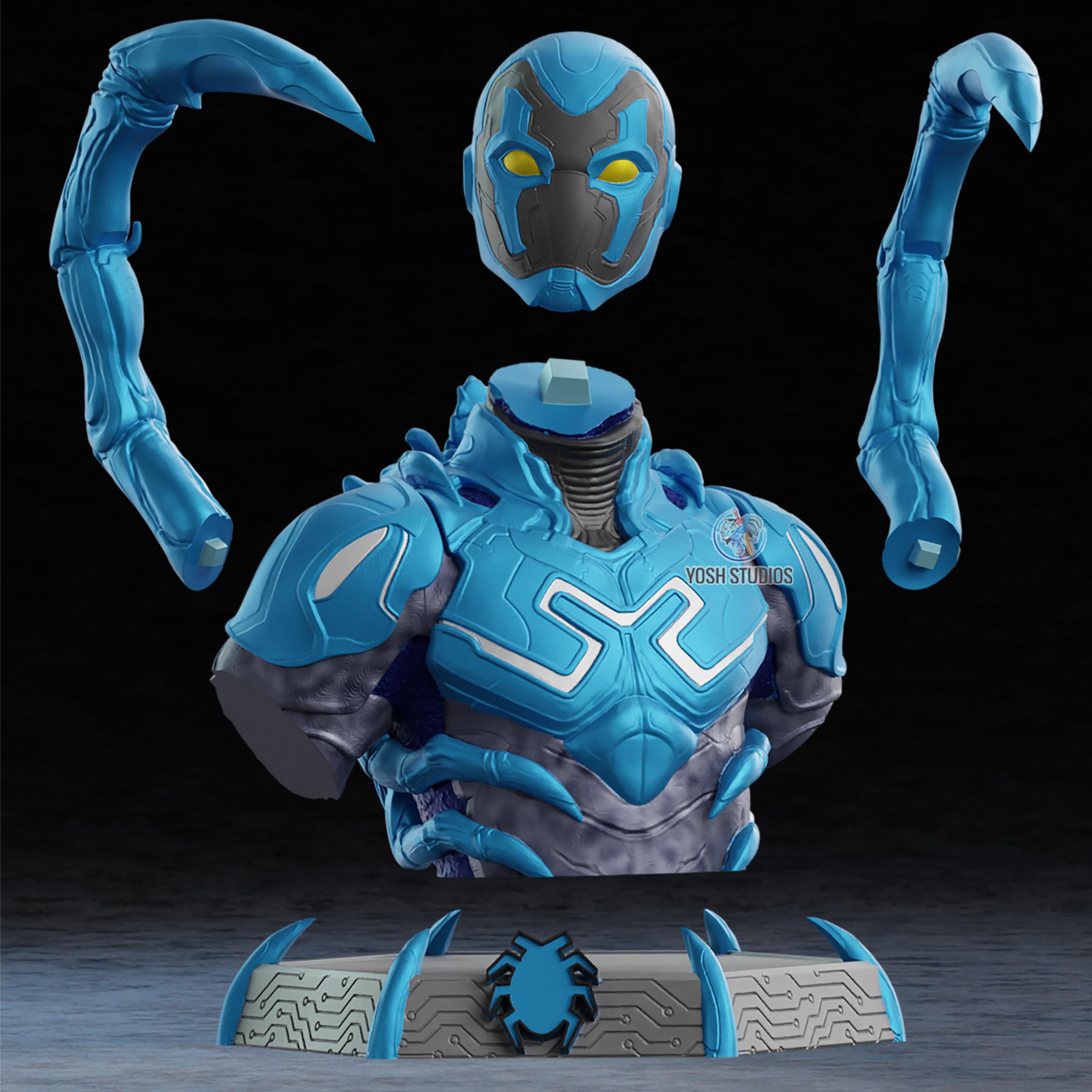 Blue Beetle Statue and Bust 3D Printer File STL 3d model