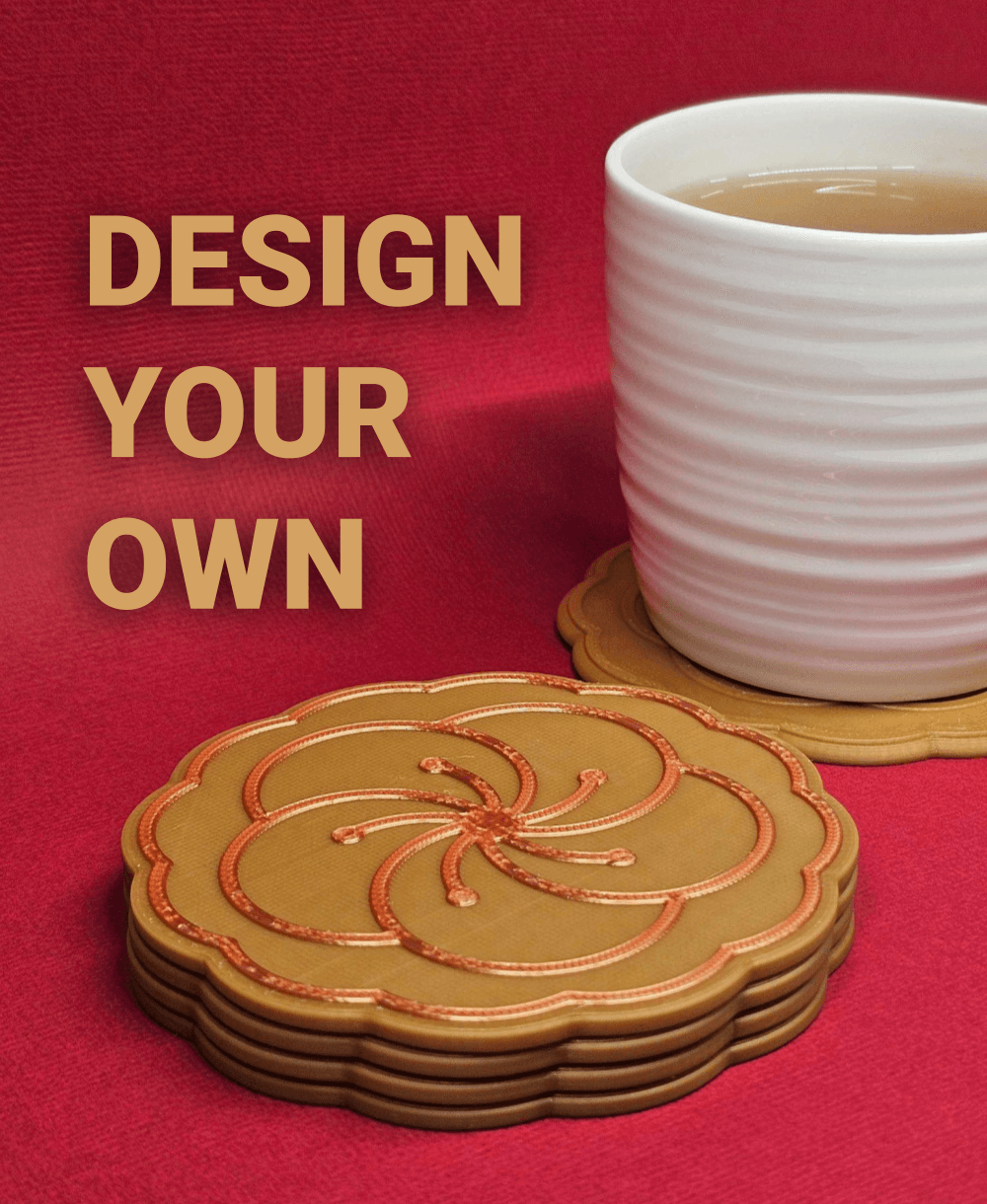 Mooncake border coaster | Remix to create your own mooncake design to celebrate Mid-Autumn Festival! 3d model