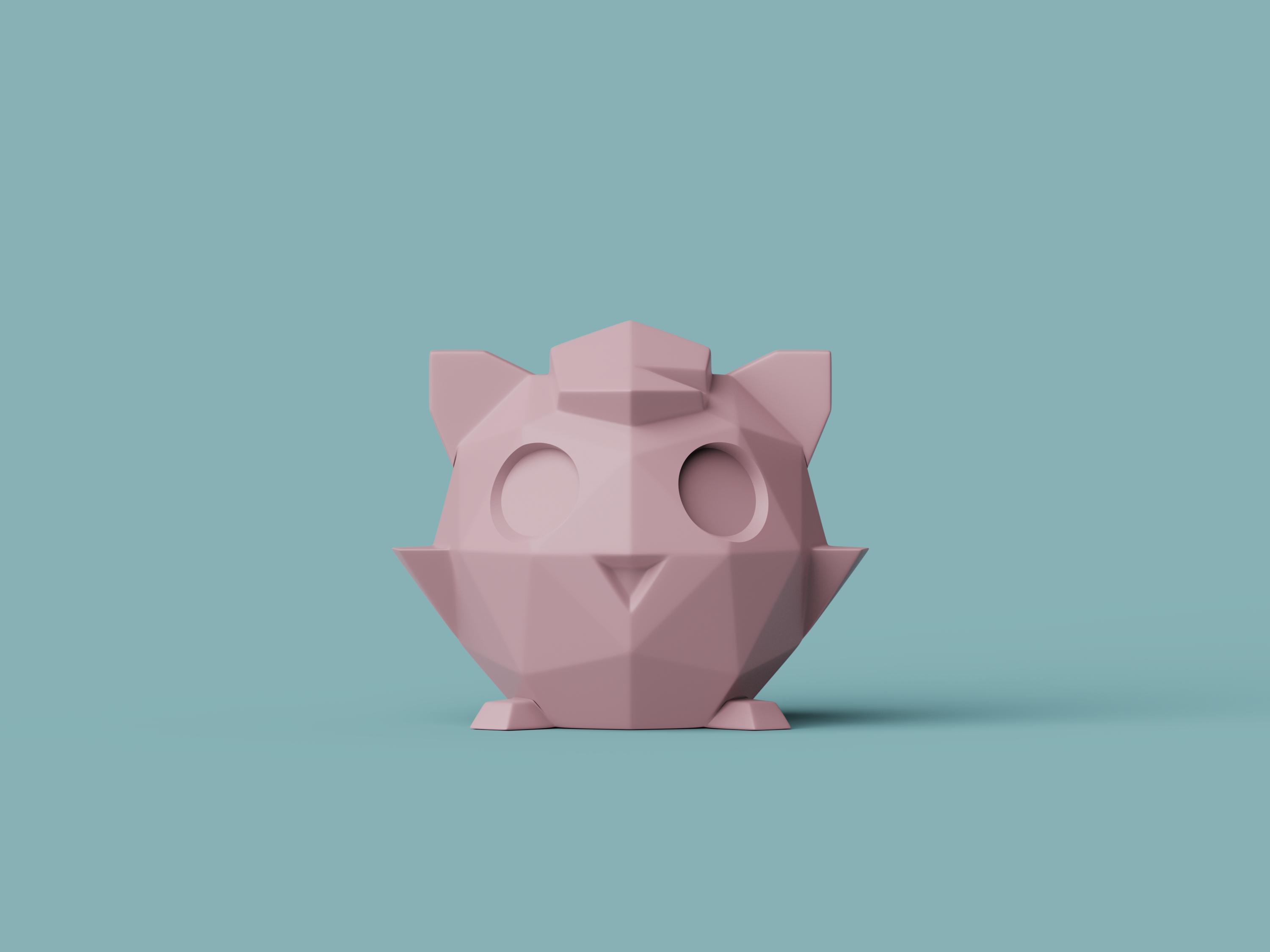 Low-poly Jigglypuff 3d model