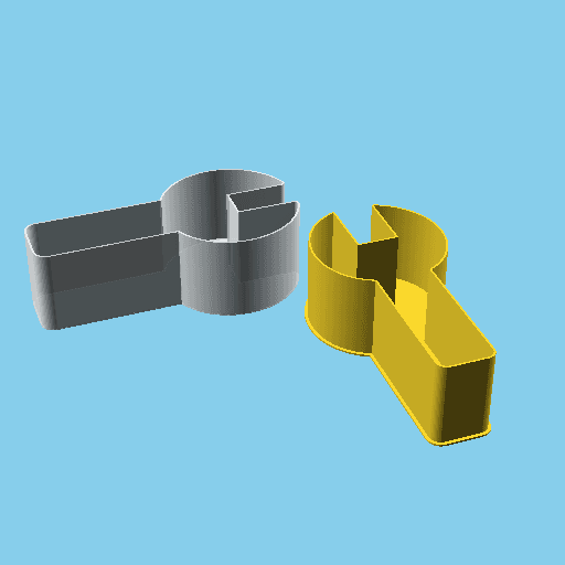 Flat key, nestable box (v1) 3d model