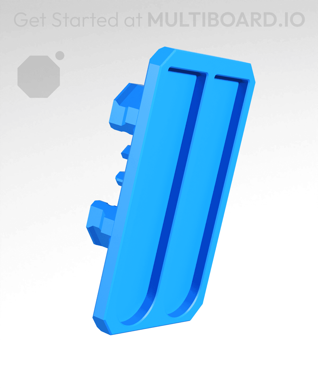 Quad Snaps (DS Part A) - Medium Command Strip Mount 3d model