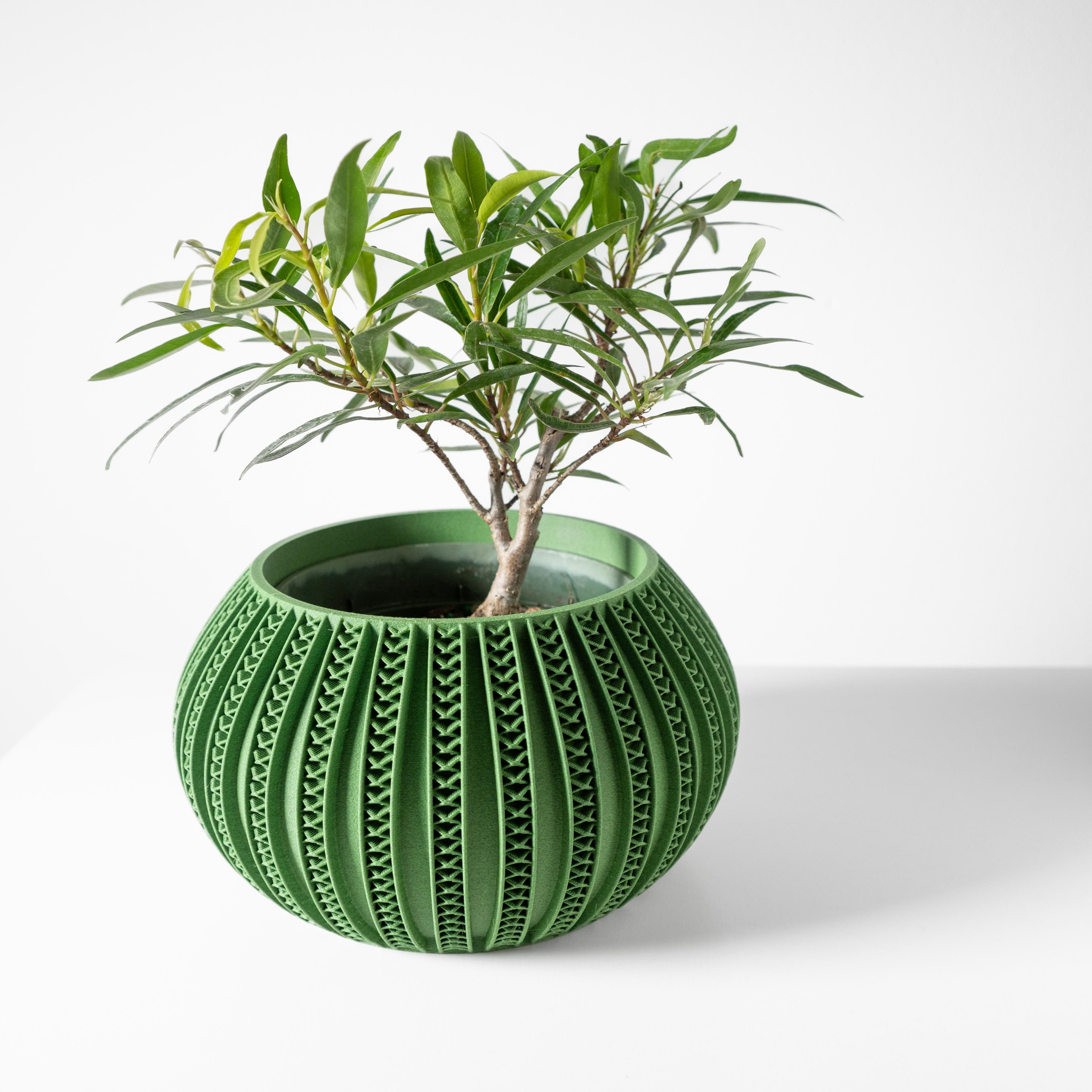 The Syne Planter Pot with Drainage Tray & Stand: Modern and Unique Home Decor for Plants 3d model