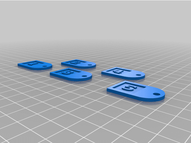 numbered keychains 3d model