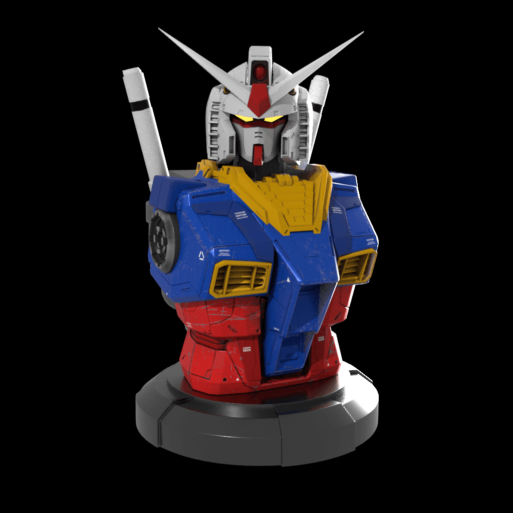 RX78 Gundam Bust 3d model