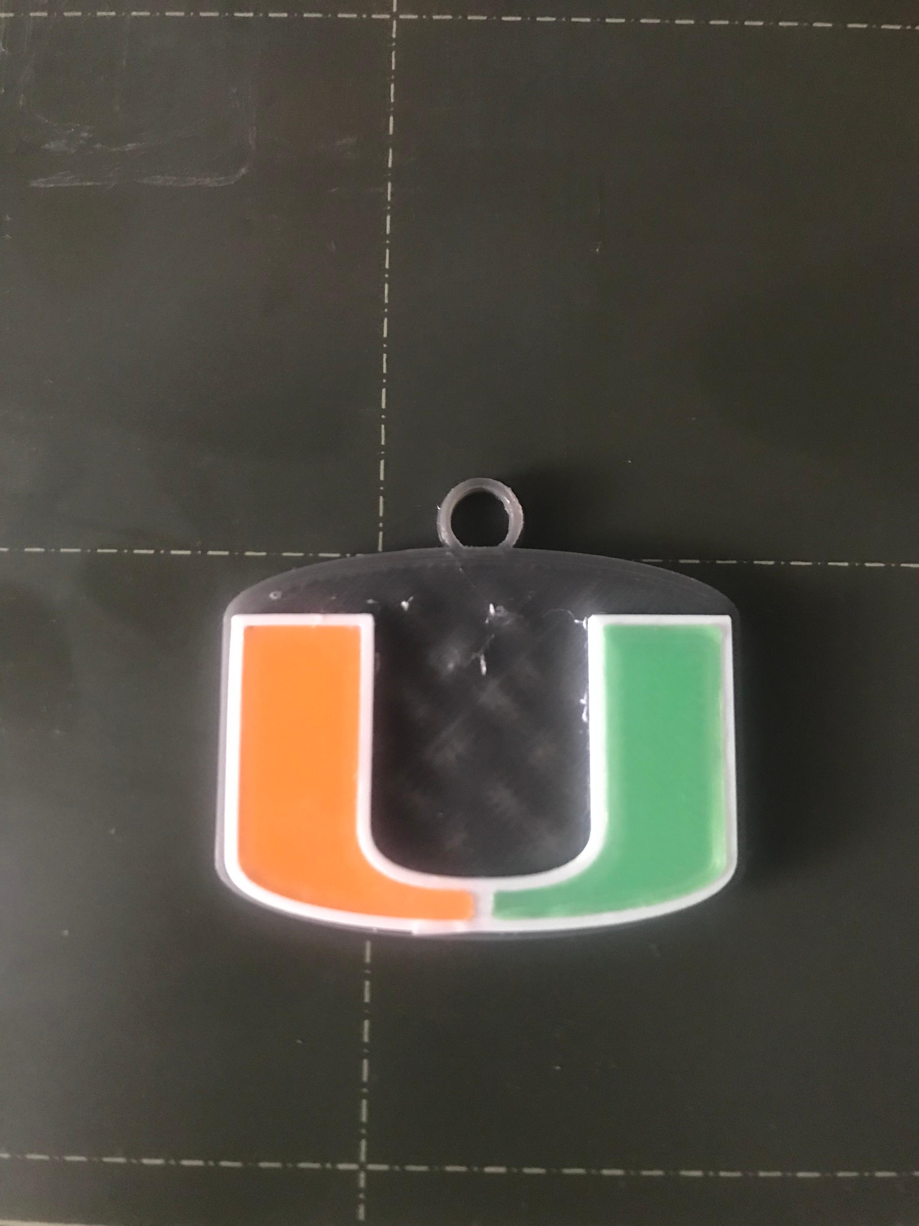 Miami Hurricane keychain logo inserts 3d model